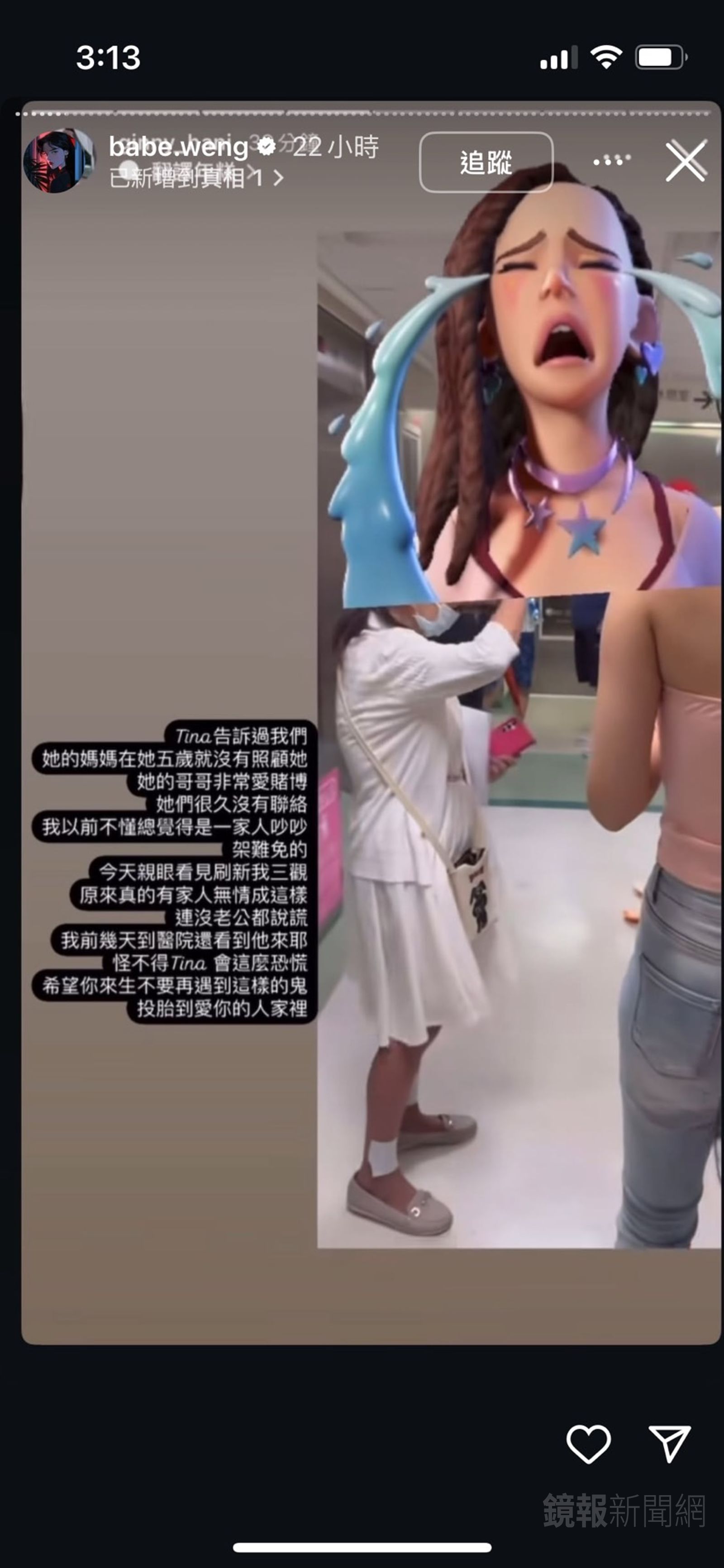 蔡語芯閨密翁子涵指控家屬居心不良。翻攝IG