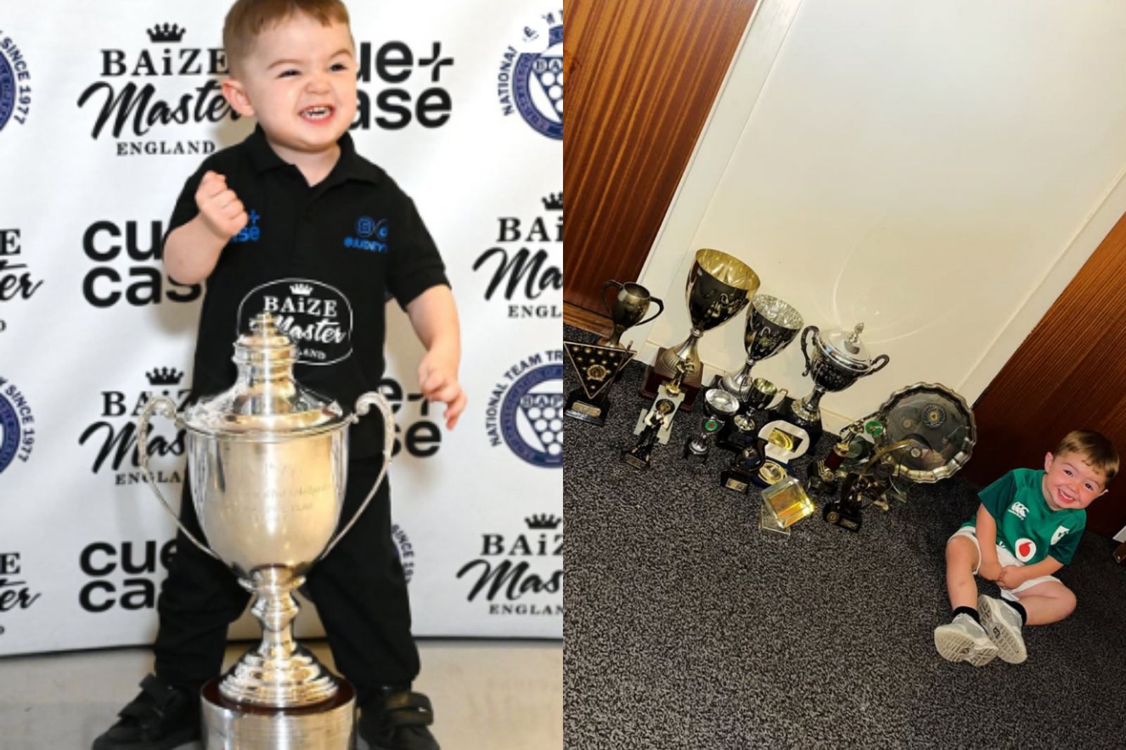 年僅2歲就創2項金氏世界紀錄！「花式擊球、雙打皆行」成司諾克小神童
