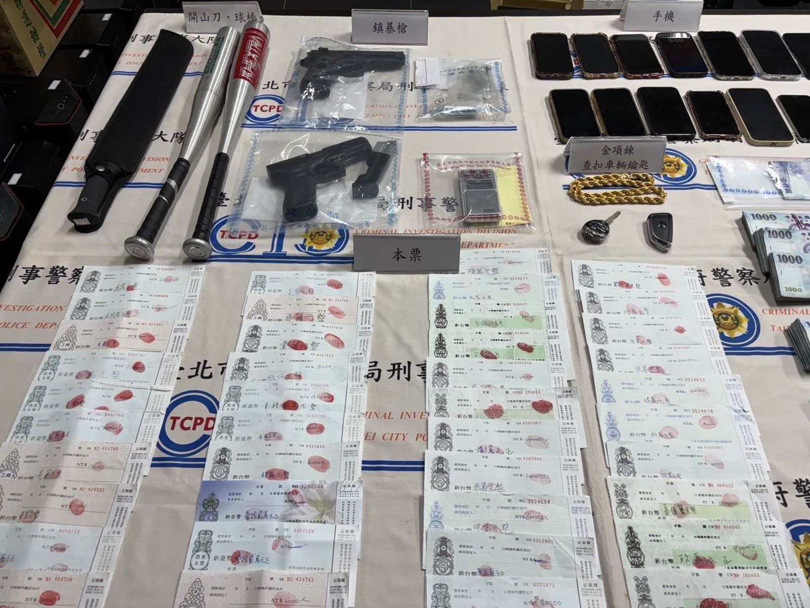 該集團成員會持槍跟球棒恐嚇被害大學生還錢。翻攝畫面