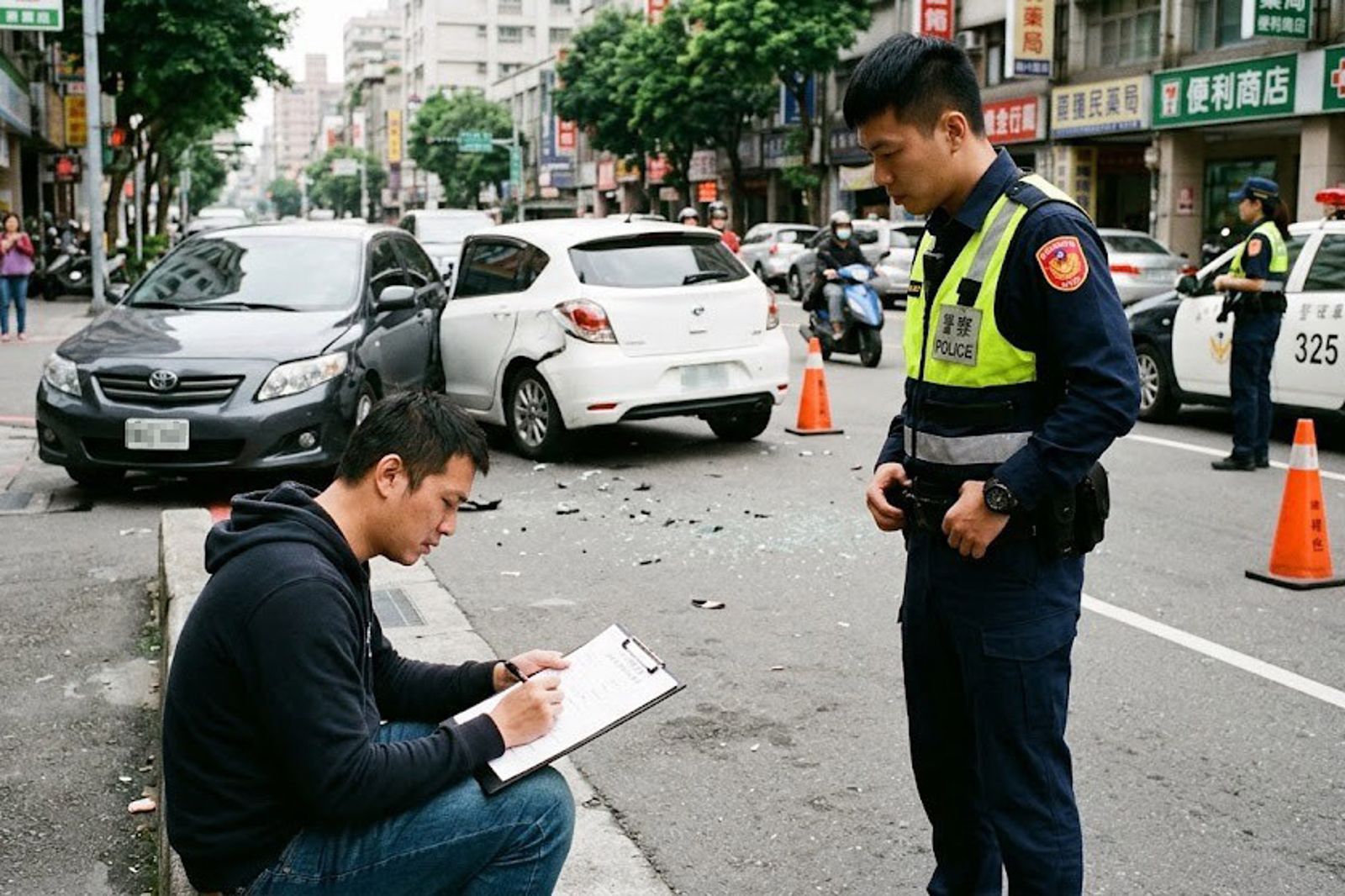鄭男發生車禍事故,卻在酒測單冒簽哥哥的名字,被依偽造署押罪判刑3月。示意畫面。圖/AI生成