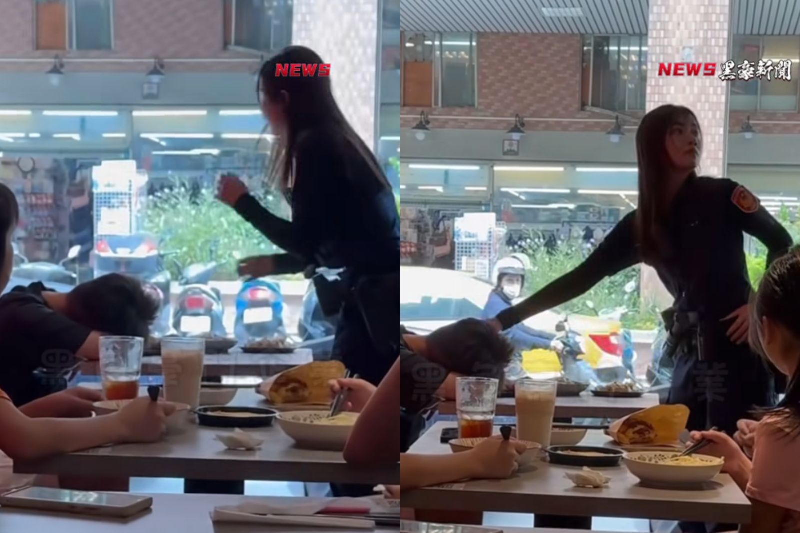 汐止女點早餐趴桌狂睡1小時！正妹女警「39秒溫柔呼喚片」爆紅　網歪樓：我也嗜睡症