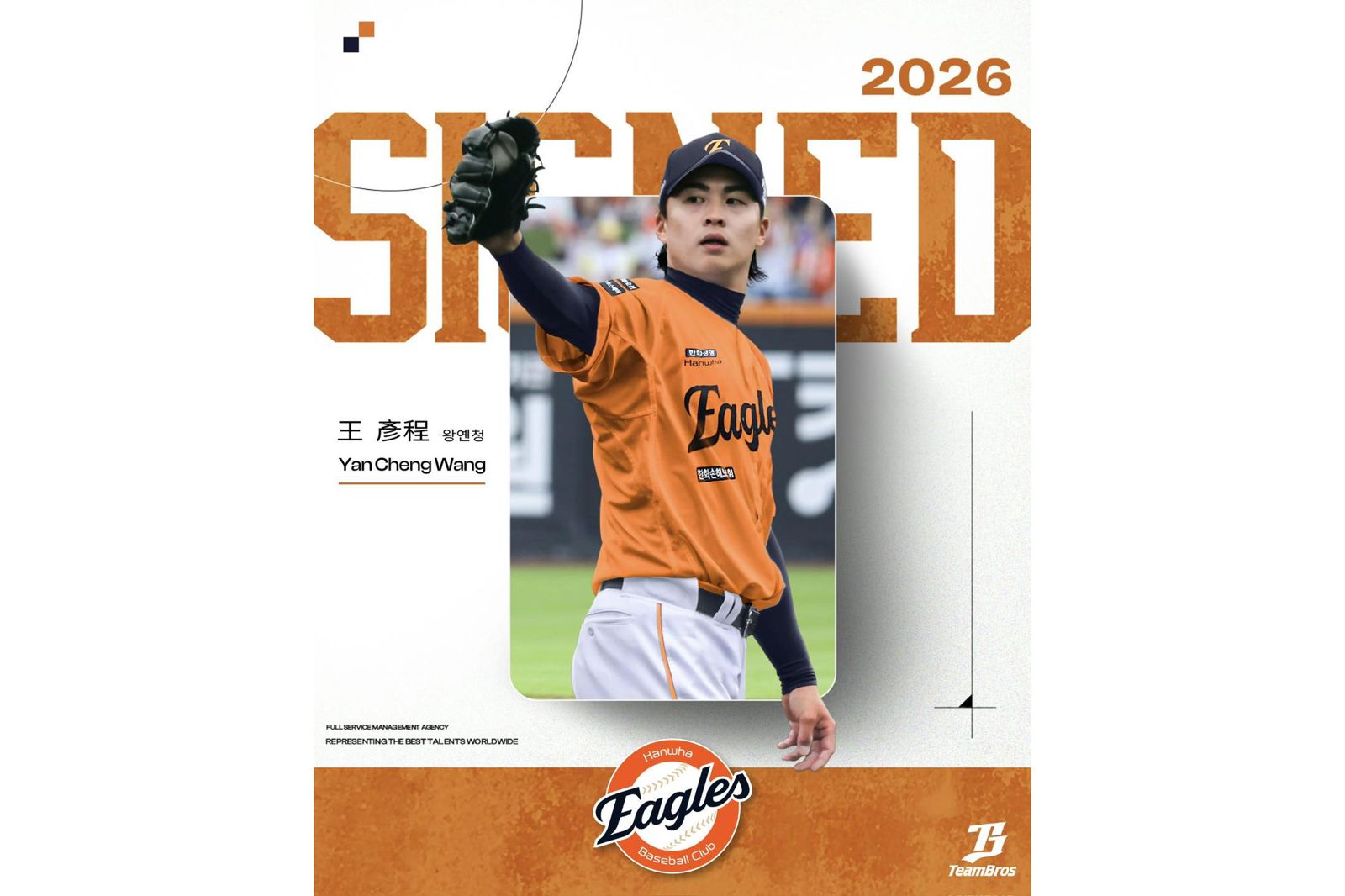 台灣左投王彥程轉戰韓華鷹 繼王維中後加盟韓職第2人