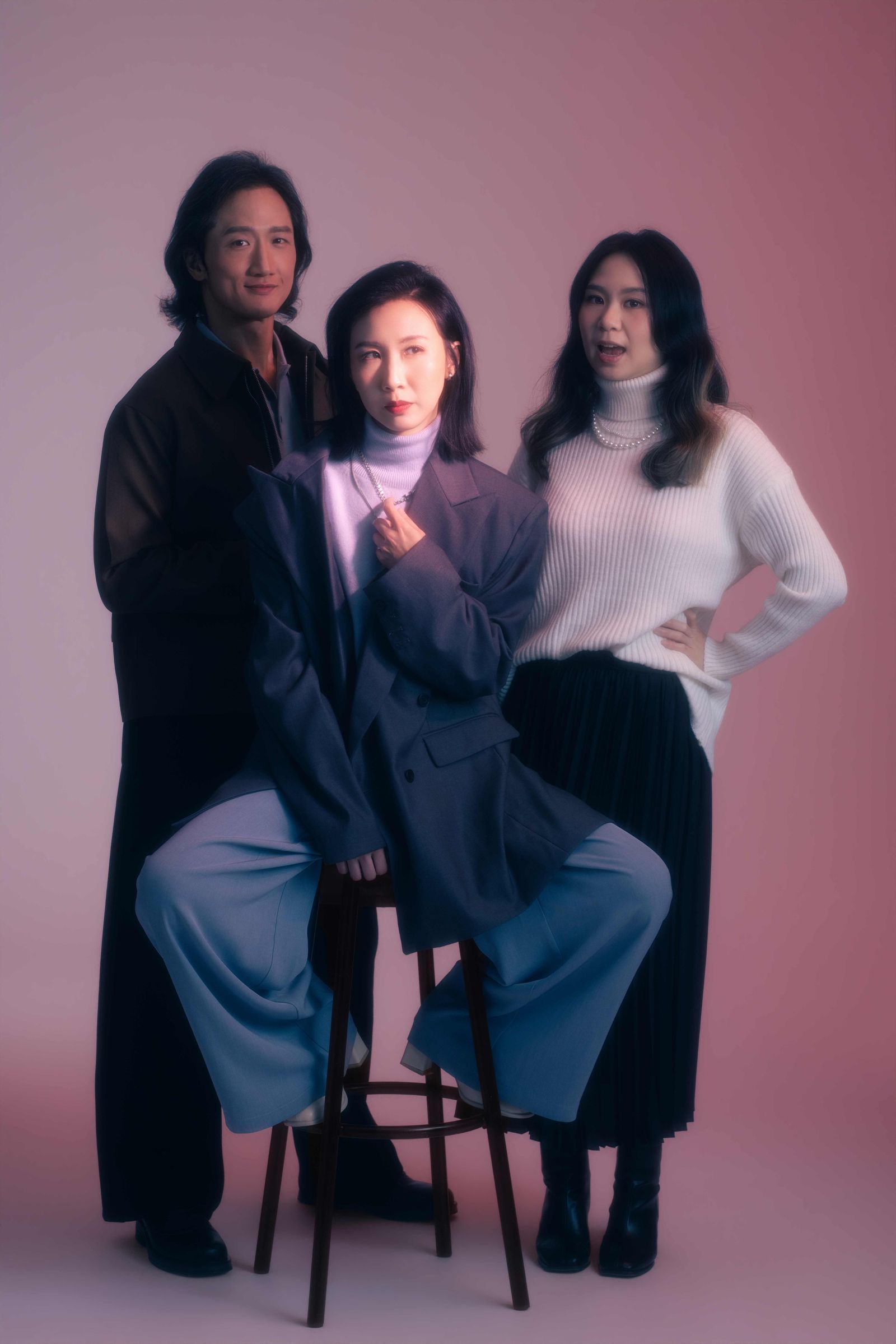 高英軒（左起）、王安琪、陳妙音演出舞台劇《我不是影后》。有戲娛樂提供