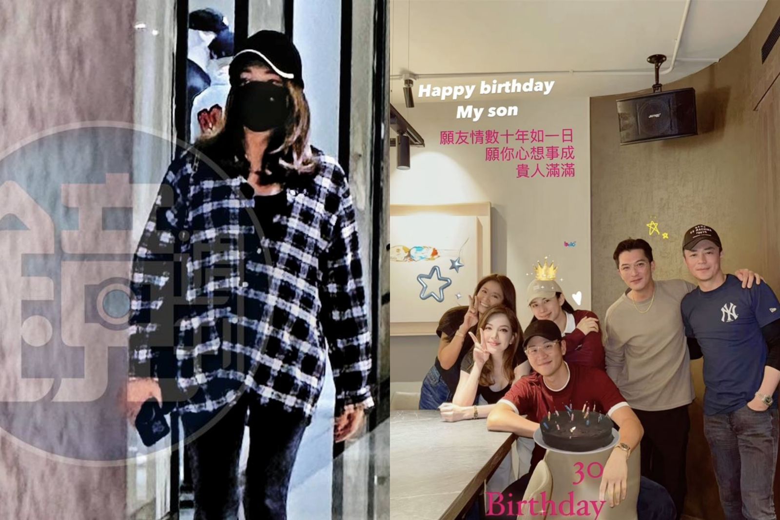 許瑋甯日前出席周興哲生日宴（右圖）仍遮肚，如今孕肚曝光（左）。翻攝鏡週刊、許瑋甯IG