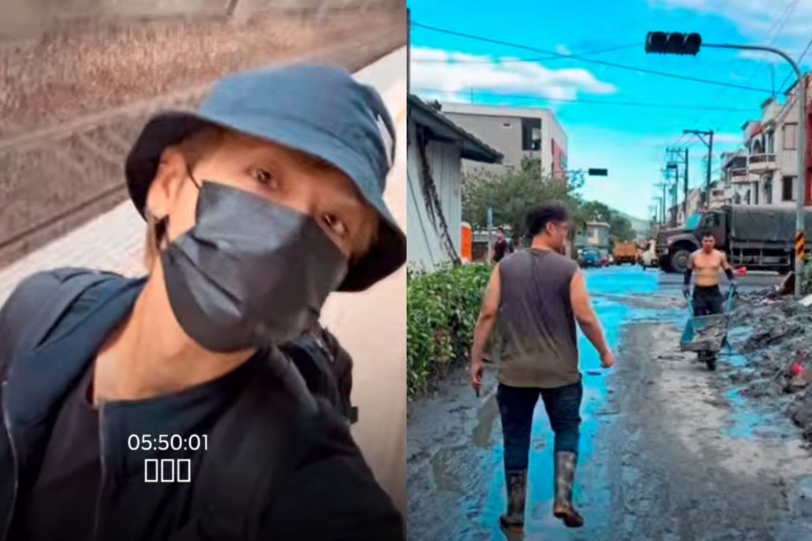 鼓鼓清晨現身光復鄉救災！盡微薄力忙到天黑：只想多鏟一盤土