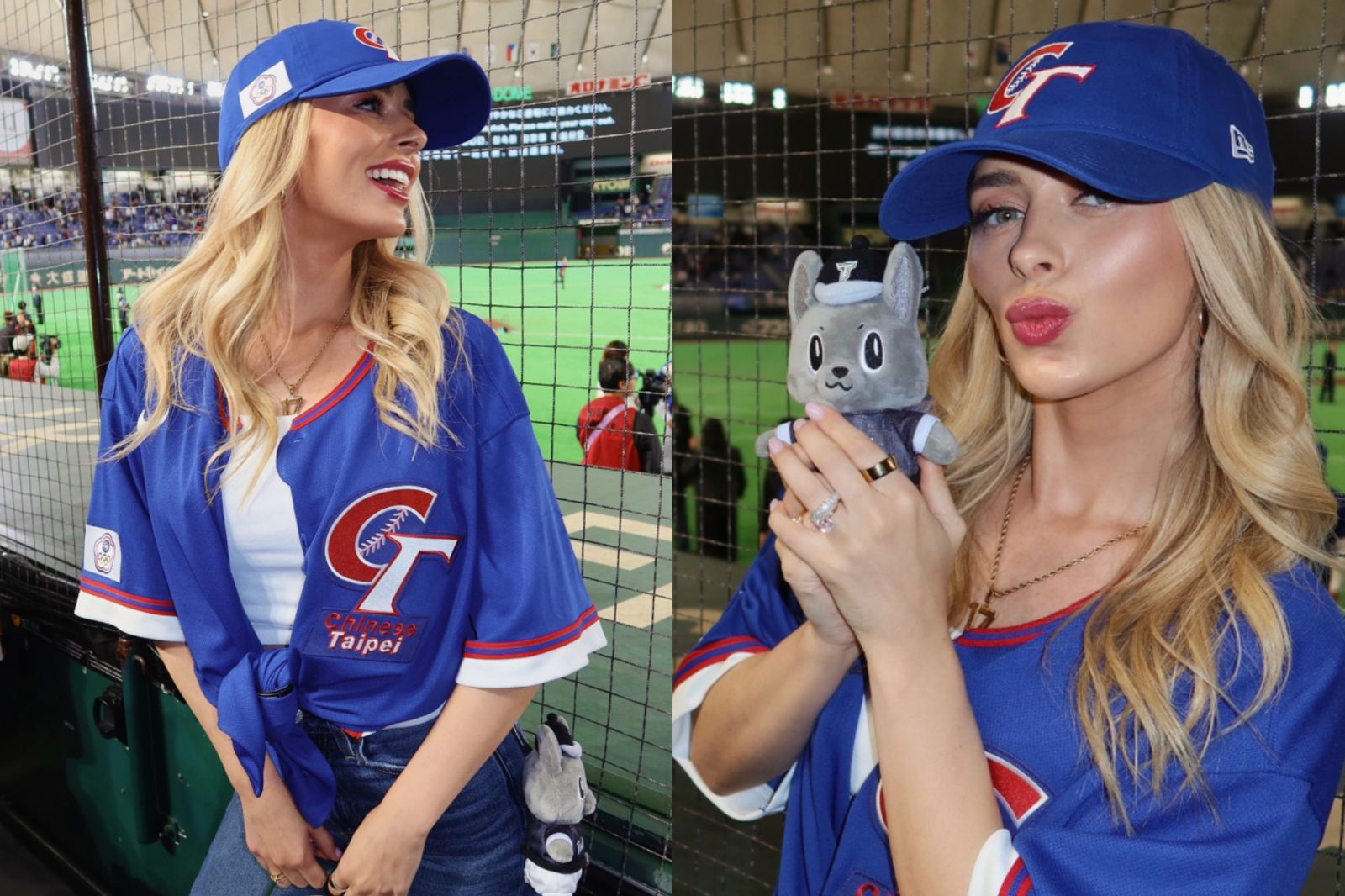 費仔正妹妻拿「歐告」現身東京巨蛋！把CT藍穿成性感風...網友全跪了