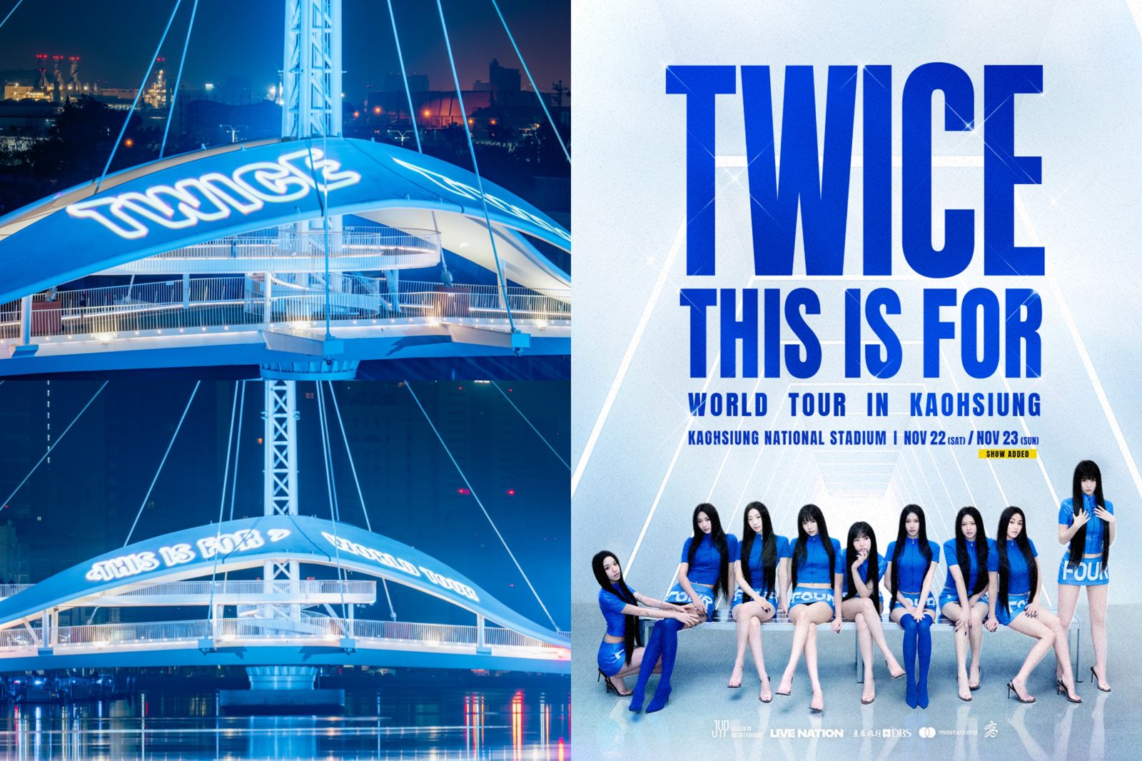 歡迎子瑜回家！高雄7大地標換成「TWICE藍」　市長陳其邁髮色也變了