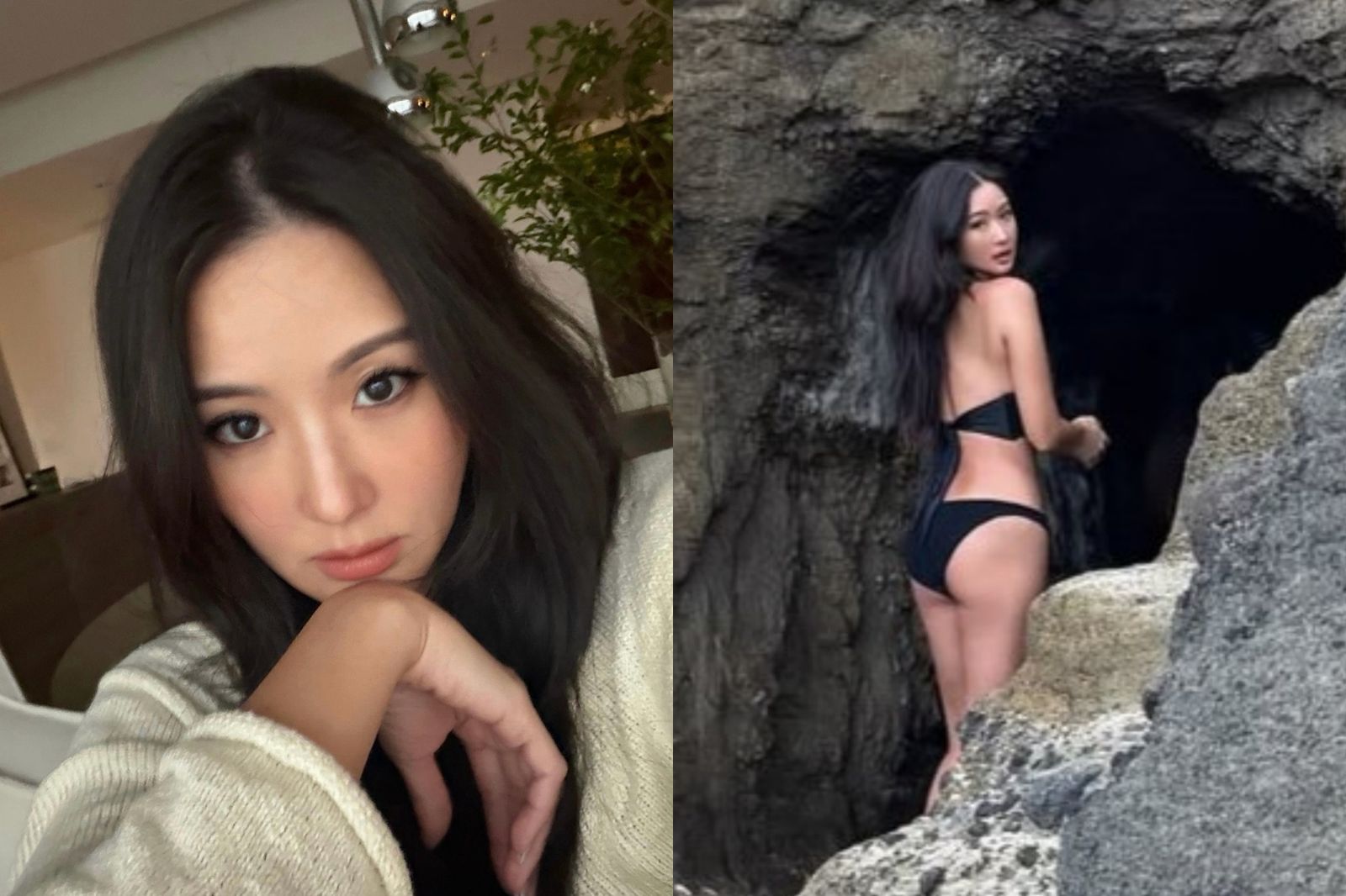 48歲「最美阿嬤」孫芸芸辣曬黑色比基尼 驚人美臀+纖腰長腿岩洞前大解放