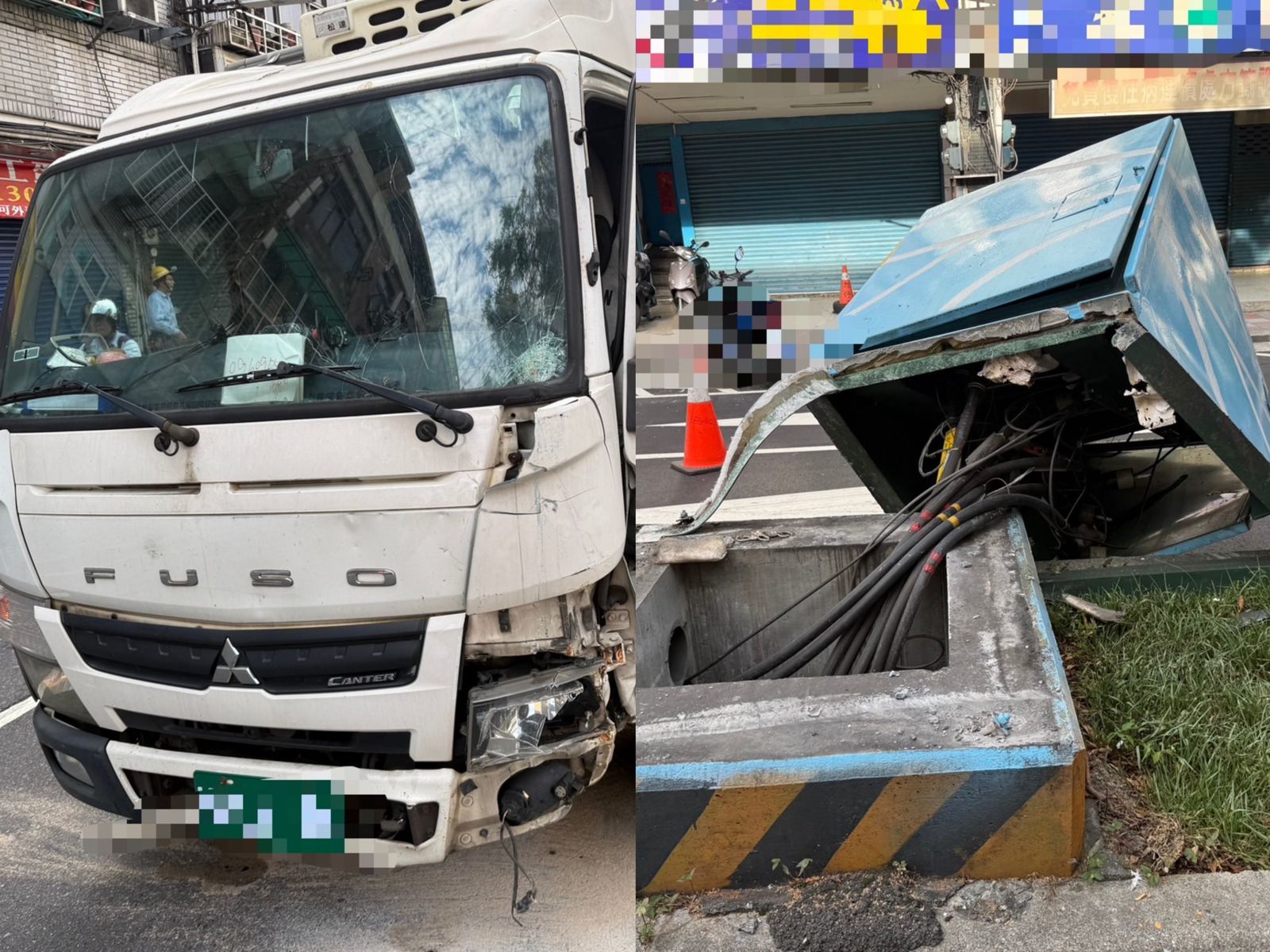 撞一個黑漆漆!北市貨車疲勞駕駛猛撞變電箱 無電可用住戶:快熱昏