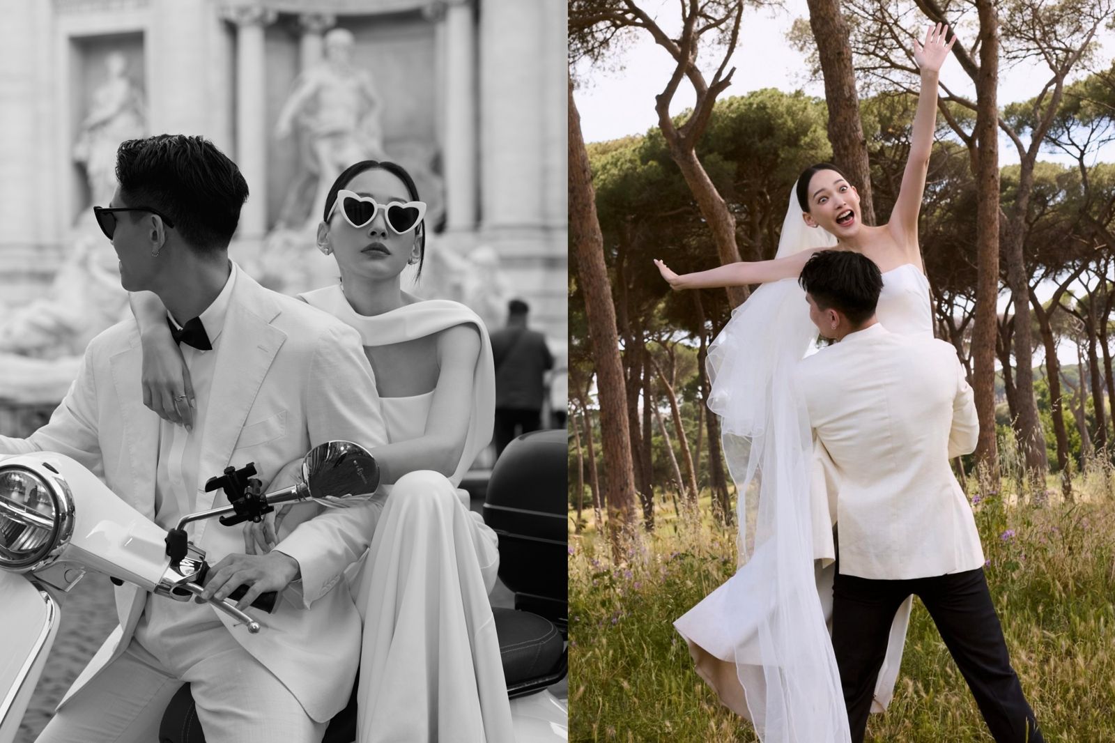 林映唯趁當年《羅馬假期》世界首映的日子公布婚紗照。自由試娛樂提供