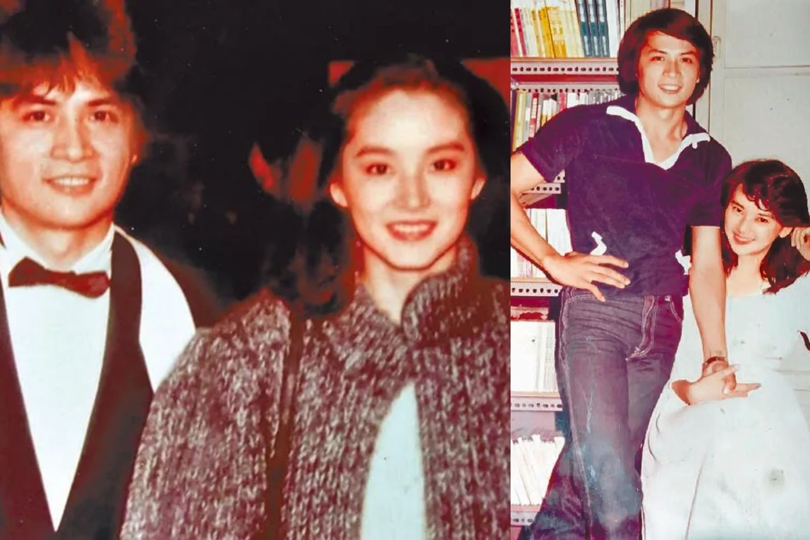 李小飛（左一）曾與林青霞（左二）、胡慧中（右）等人合作。李小飛提供