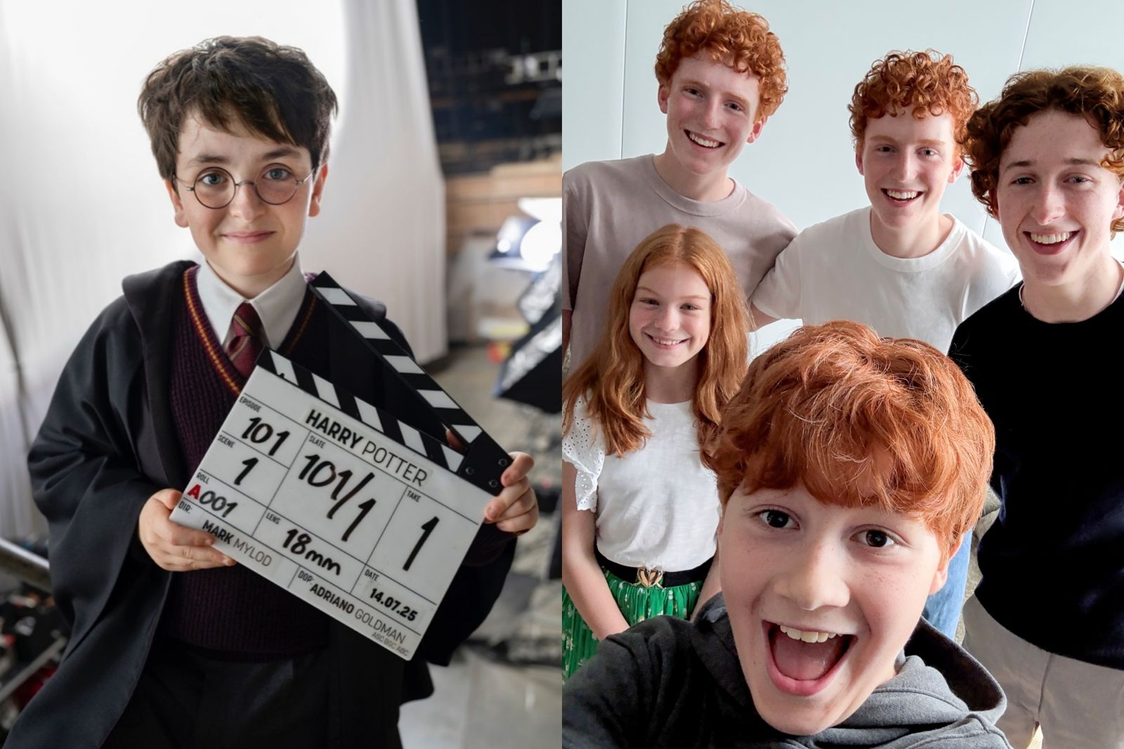 《哈利波特》衛斯理家族到齊　榮恩自拍紅髮雀斑神還原