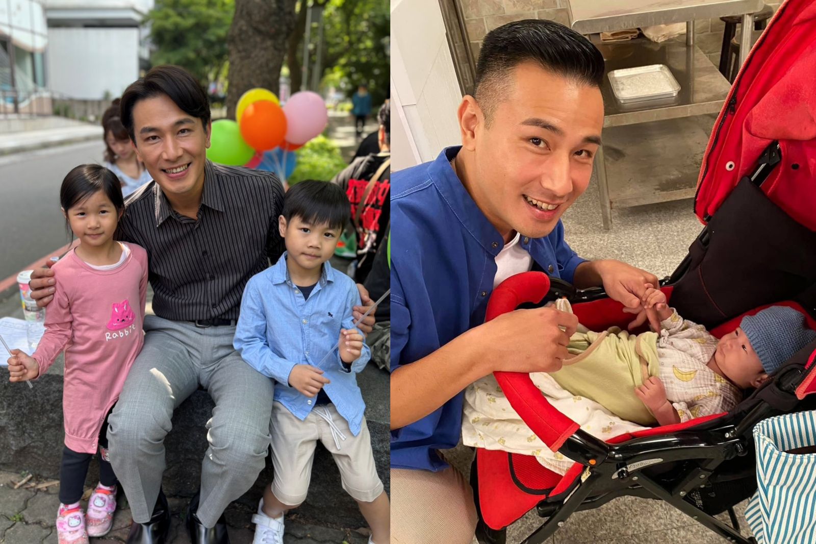 劉芯芮6年前拍《多情城市》還是嬰兒（右圖），如今長大加入《好運來》（左圖）再度與傅子純（左圖中）合作。民視提供