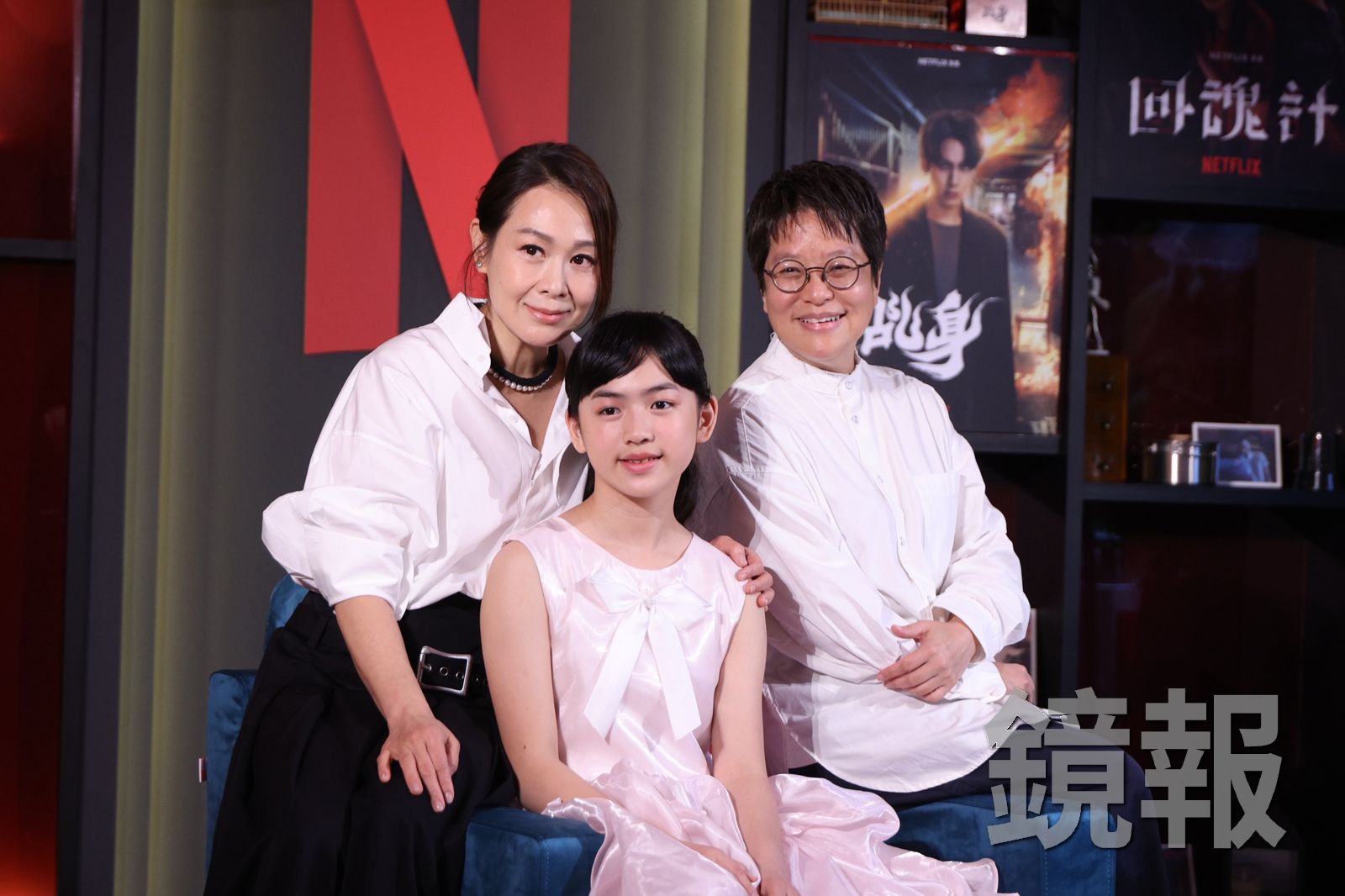 《忘了我記得》編導劉若英(左起)、演員顏語瑢、製作人李耀華出席入圍茶會。攝影劉耀勻