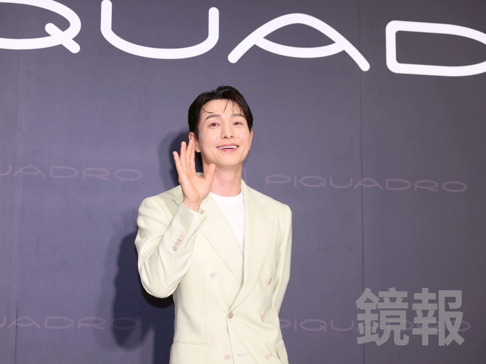 鄭星一開心出席代言活動。劉耀勻攝