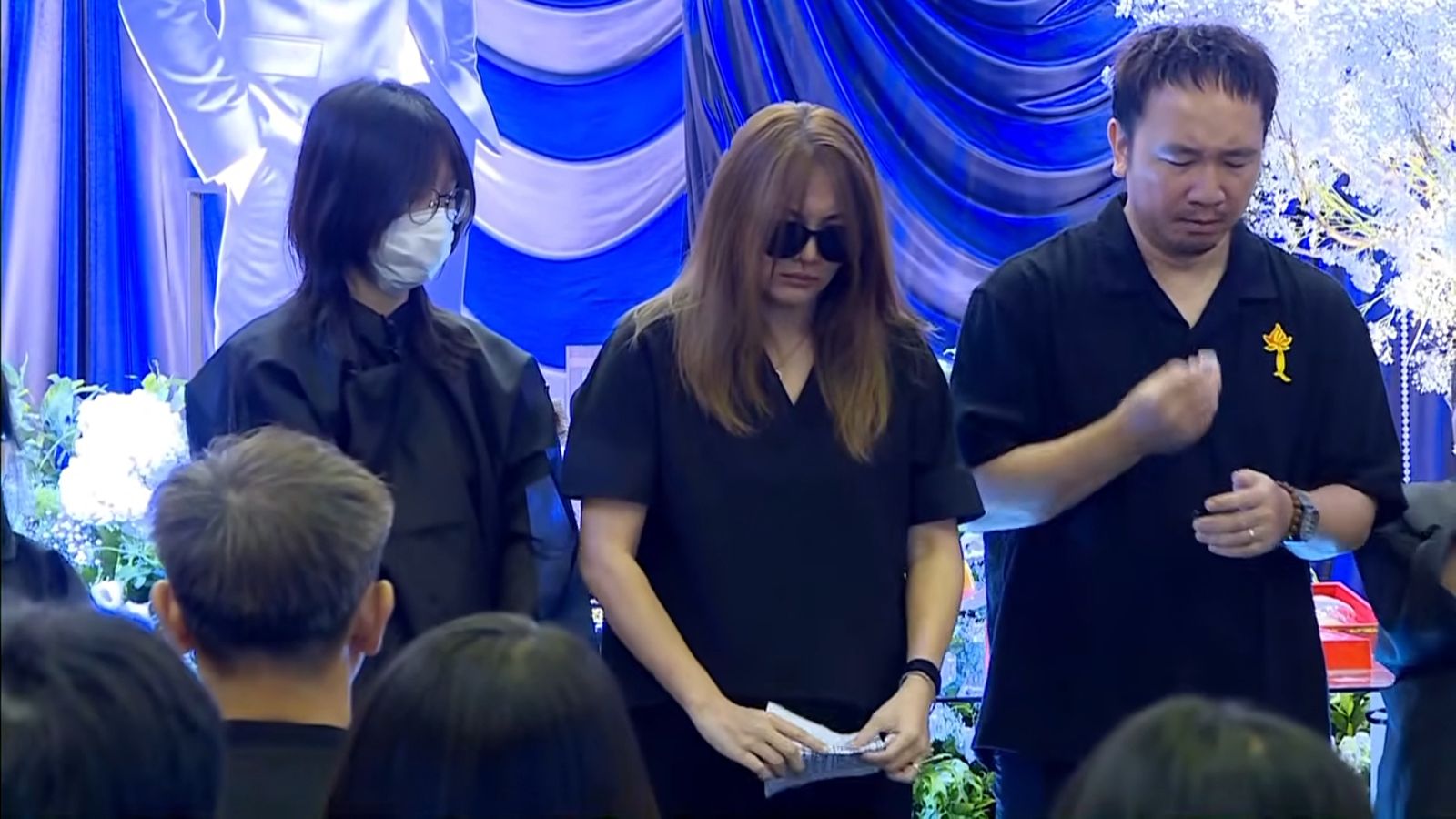 傅子純遺孀與弟弟在告別式上懷念傅子純生前美好回憶。翻攝民視畫面