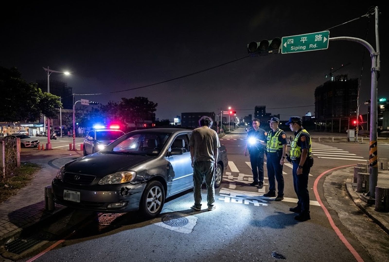 洪男擦撞其他車輛,肇逃後被警方攔查到案,尿檢驗出毒品反應。示意畫面。圖/AI生成