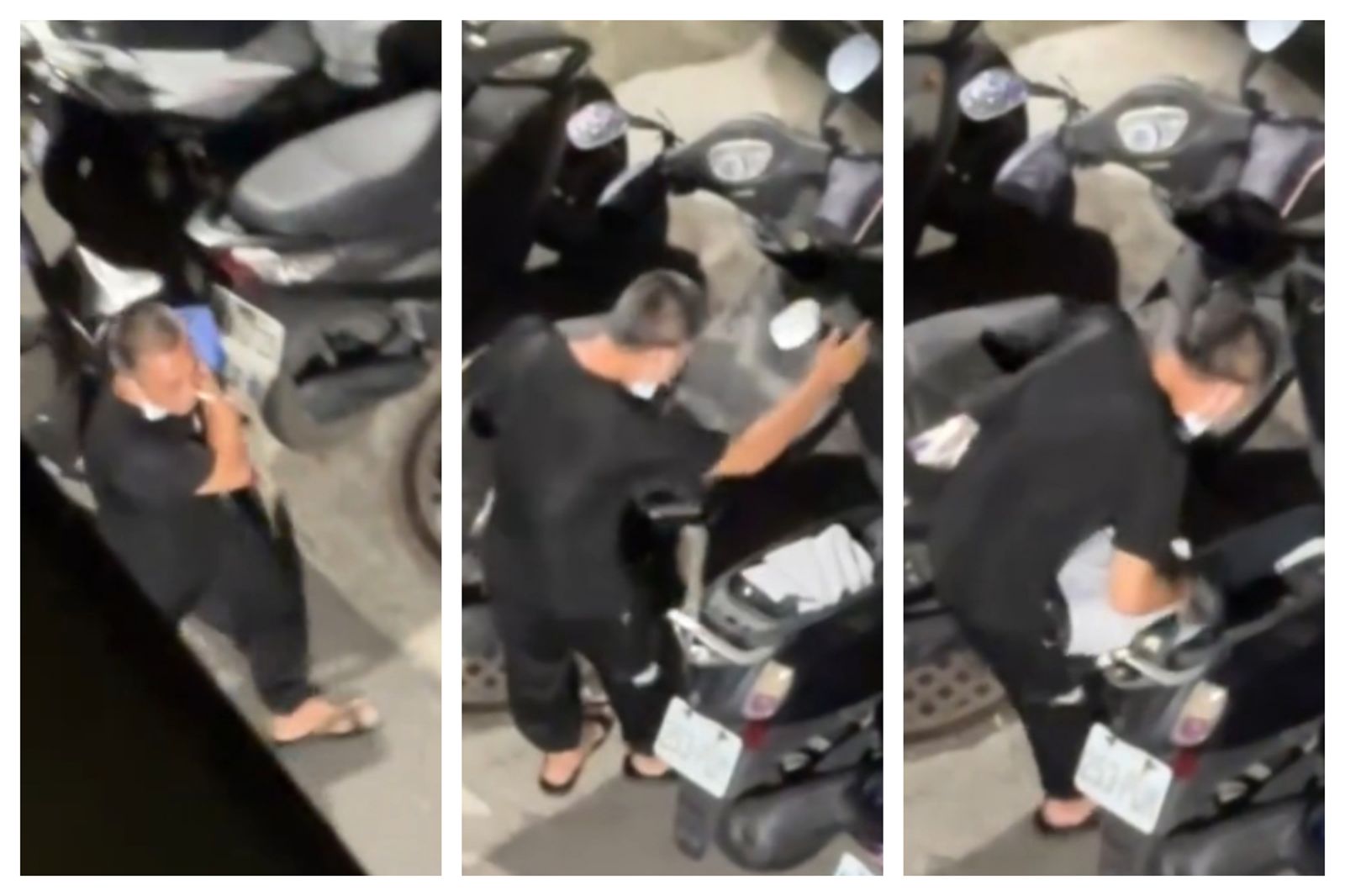 黑衣阿北夜巡機車！沿路翻置物箱打開秒搜刮　偷竊畫面曝光