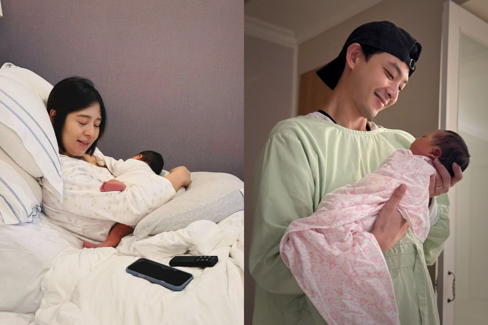 劉品言（左）與連晨翔迎接女兒出生。翻攝劉品言、連晨翔臉書