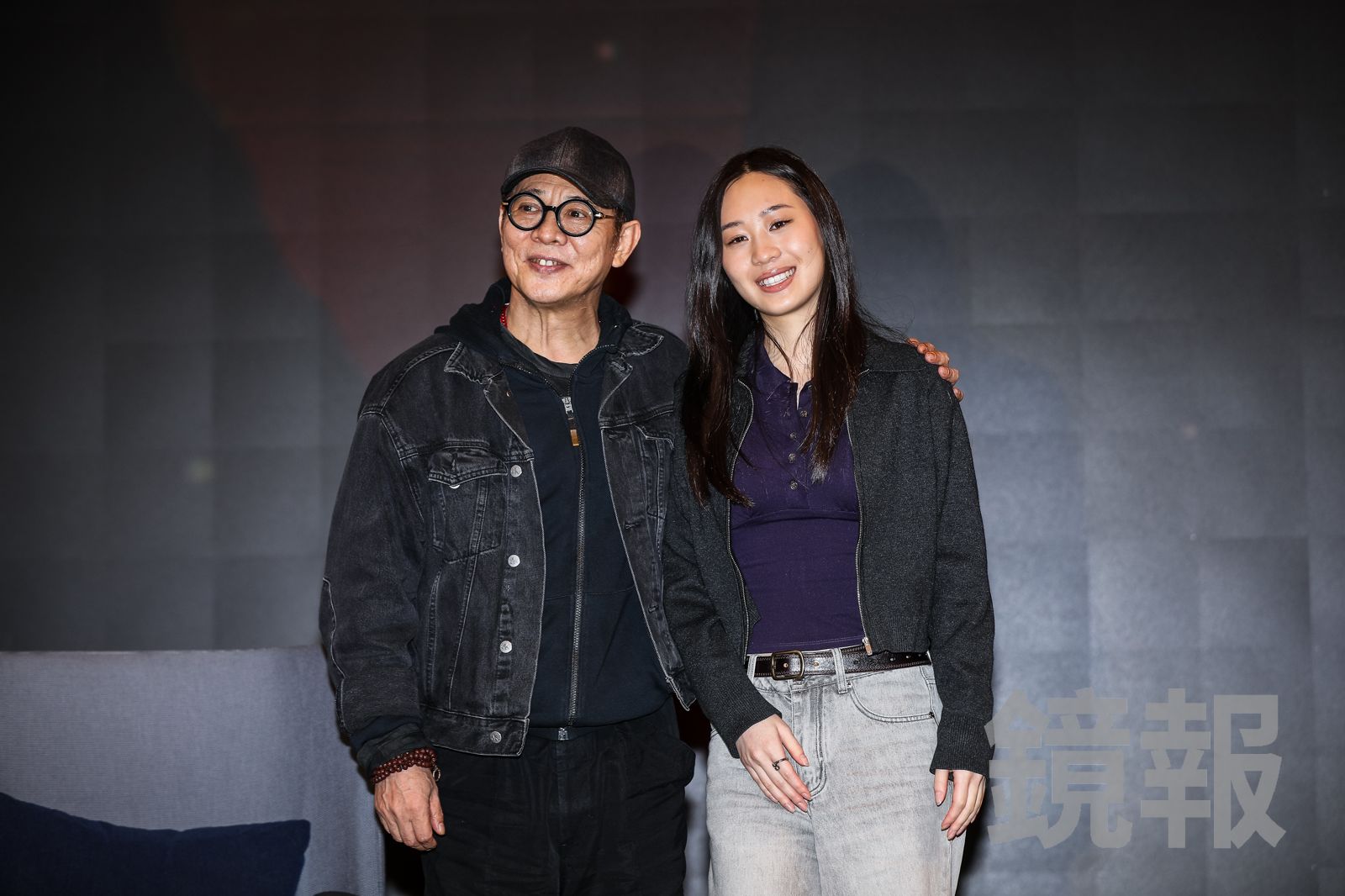 李連杰（左）與女兒Jada一起來台出席記者會。攝影鄒保祥