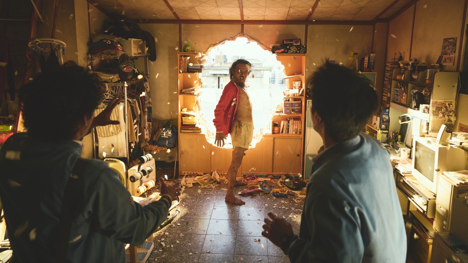 戴立忍（中）在《功夫》中造型面目全非，飾演身懷蓋世武功的神秘大師。麻吉砥加提供