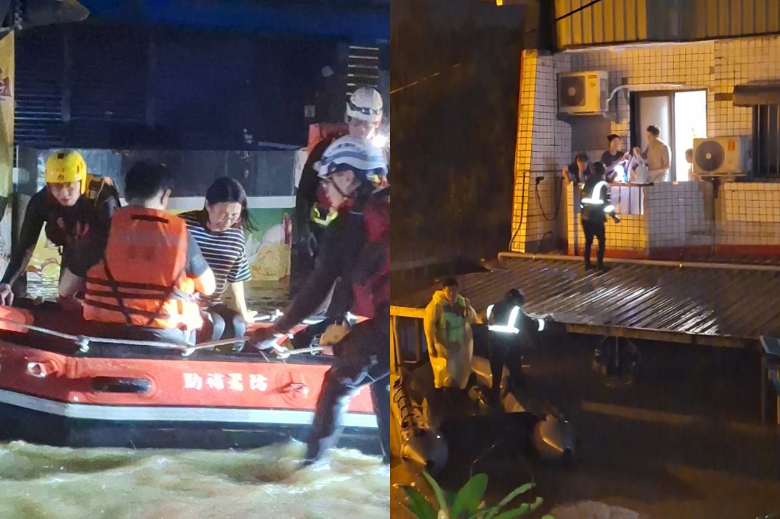分不清是雨、汗、還是淚！蘇澳市區「淹到2樓」漏夜撤離上百人　民眾行動不便困家中