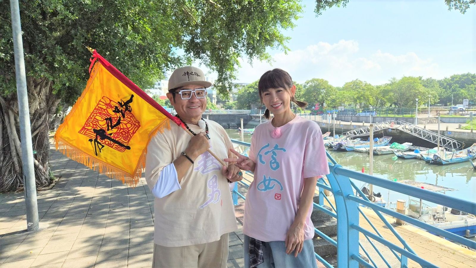 《神之路》收視創佳績!許效舜(左起)、鄭仲茵感謝觀眾支持!東森超視提供