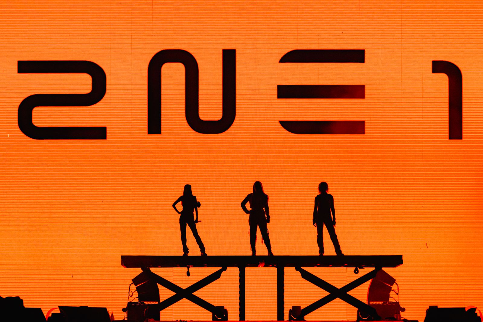壓軸的2NE1一登台就引爆尖叫聲。讀者提供