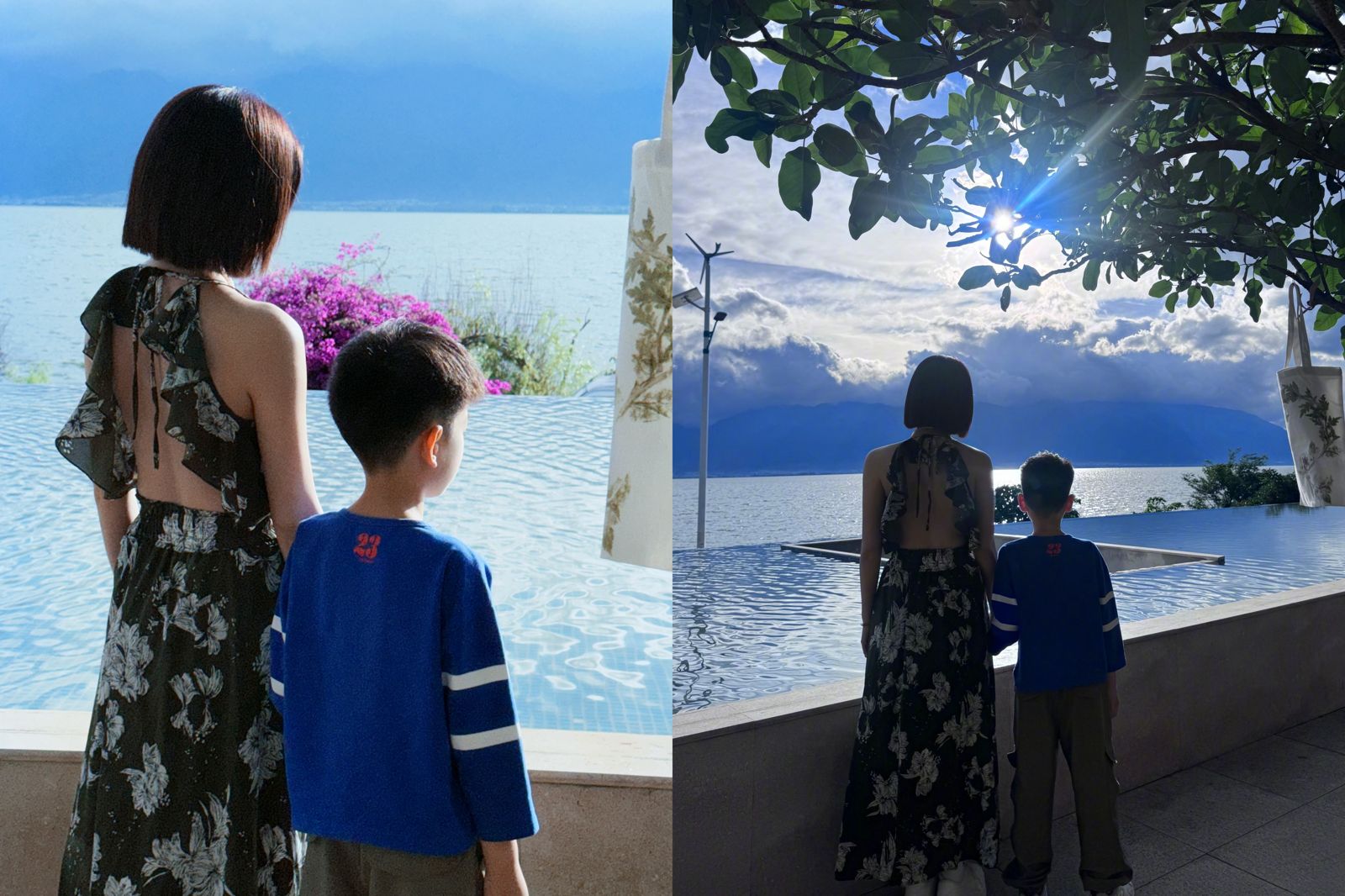 陳妍希牽兒雲南慶42歲生日 湖畔露背照寫下二句話