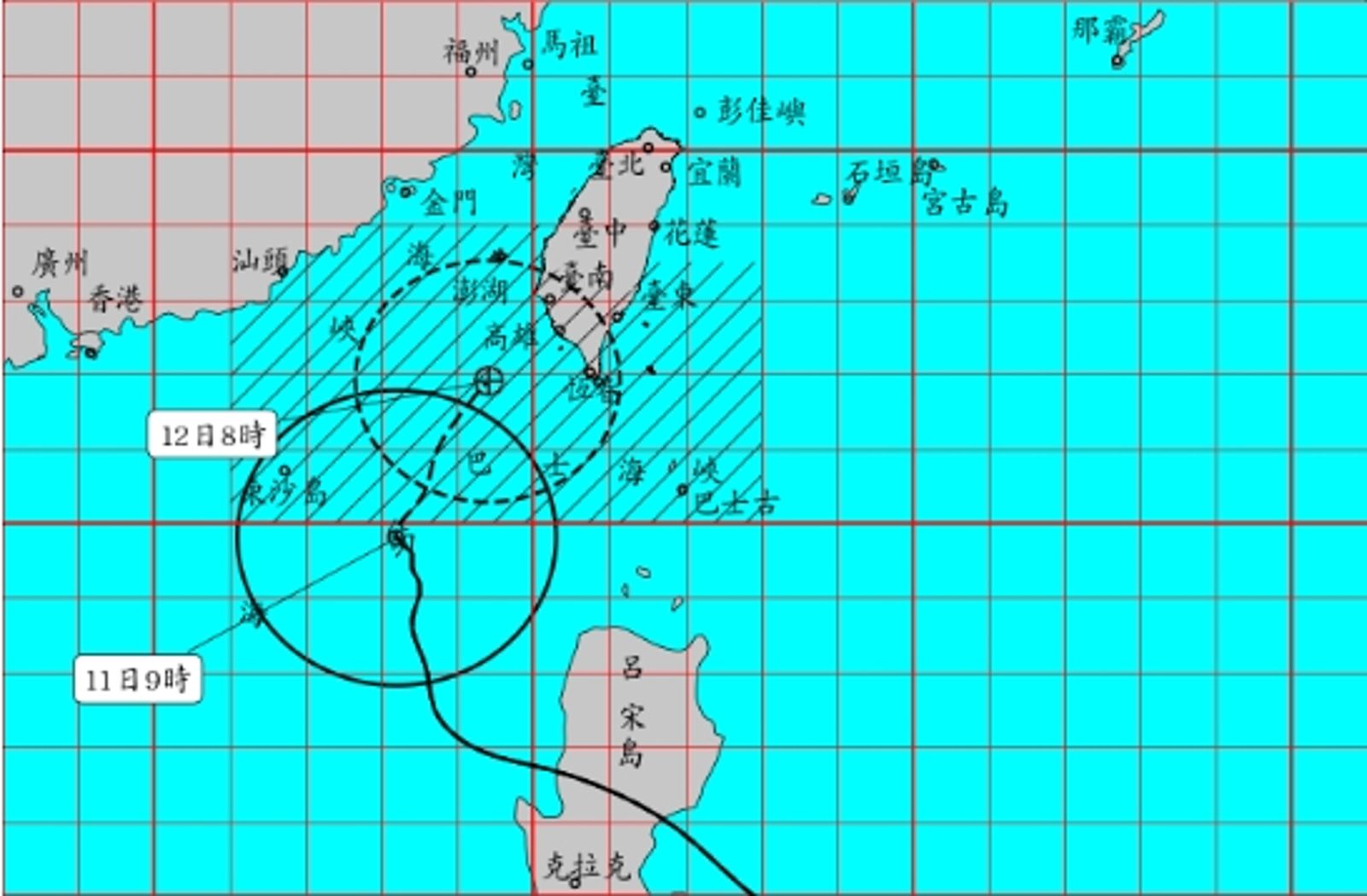中颱鳳凰朝台灣步步進逼。圖／翻攝自中央氣象署官網