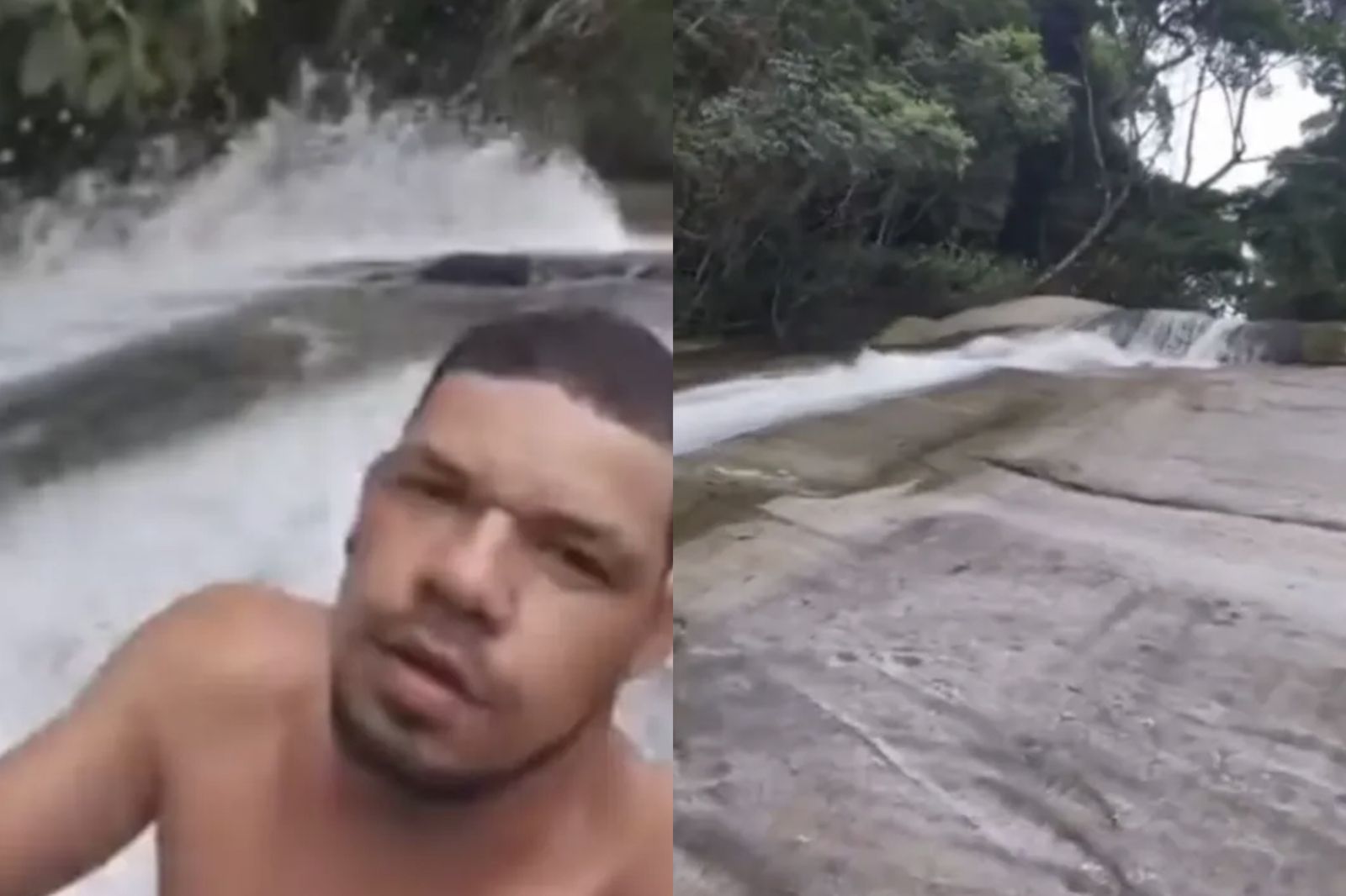 巴西一名32歲男子獨自前往瀑布徒步旅行,站在約260英尺(近80公尺)高的瀑布邊緣拍攝影片時,對著鏡頭驚呼:「從這裡掉下去,不就是死嗎?你瘋了嗎?誰能活下來?」。圖/翻攝自X