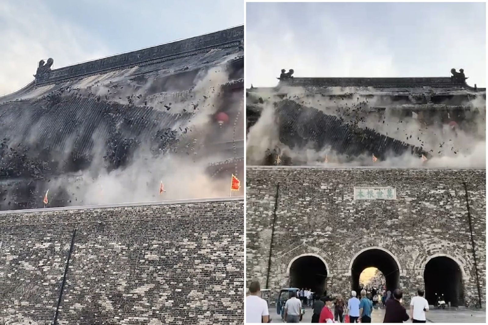 中共豆腐渣工程？朱元璋老家鼓樓維修花上千萬　僅1年就坍塌