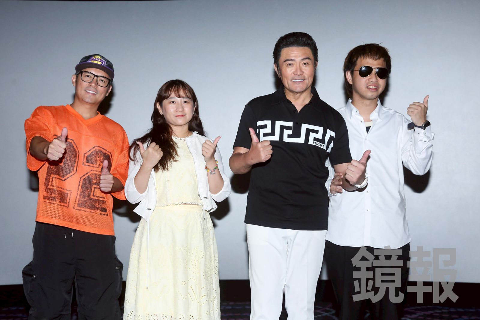 范逸臣（左起）、林芳語、李㼈、羅文謙一同出席電影《突破： 三千米的泳氣》媒體試映。李鍾泉攝