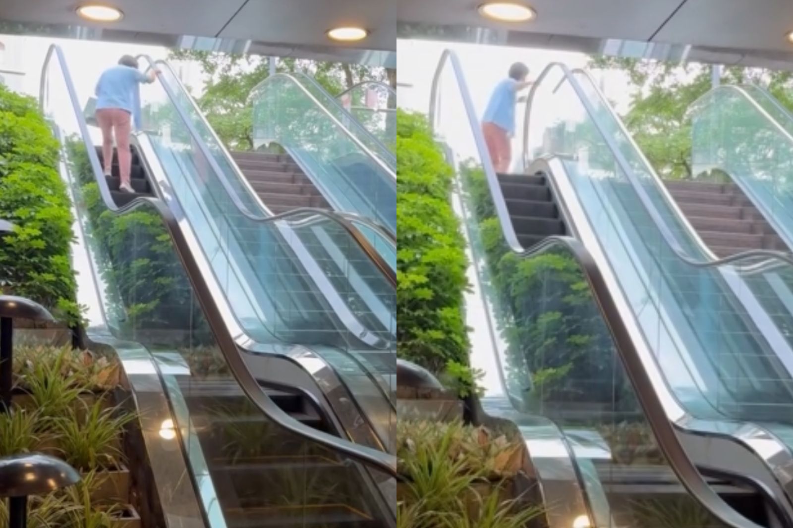 隱藏NPC？她手扶梯上碰演習　瘋狂「倒退嚕」網笑了：15萬的壓力