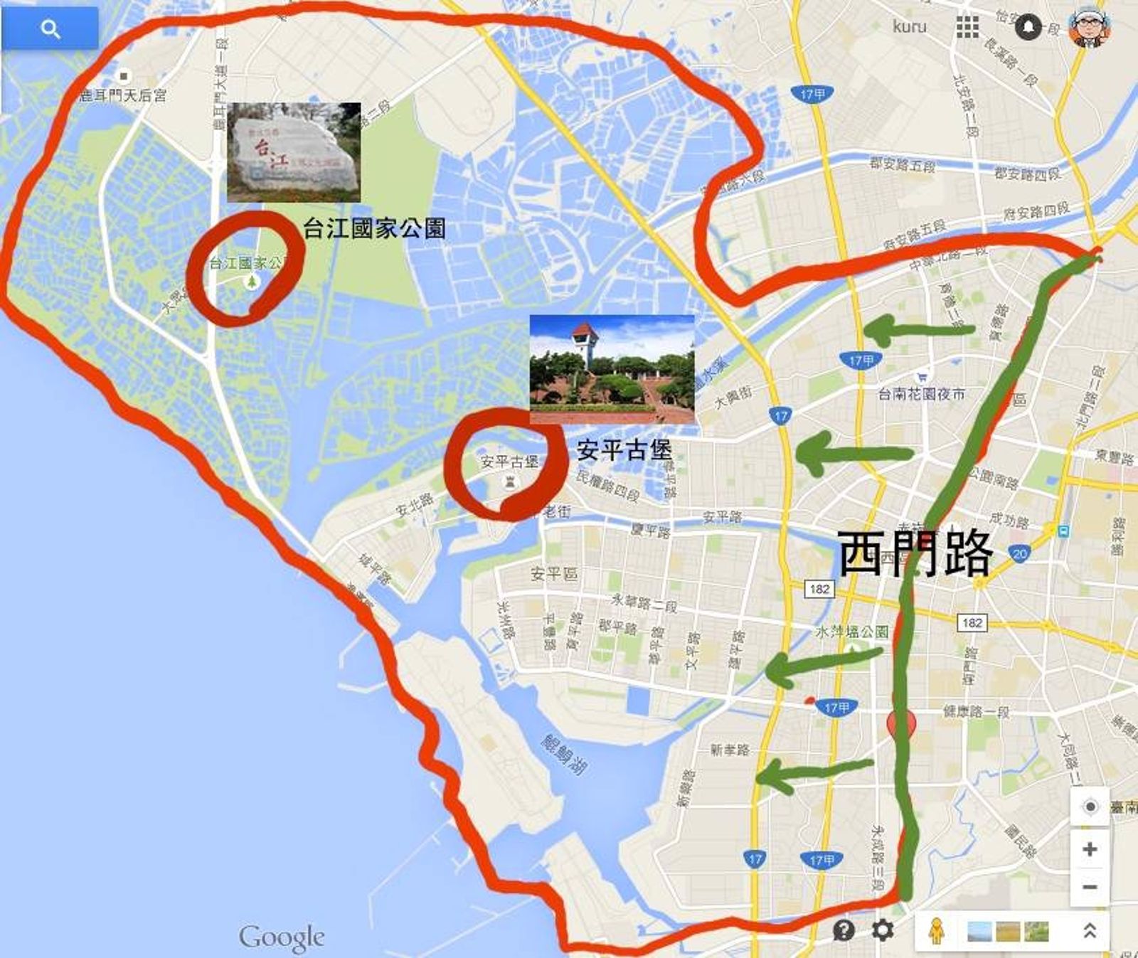 台南天然地勢讓強近雨勢帶來淹水情形。圖／翻攝自李俊宏臉書