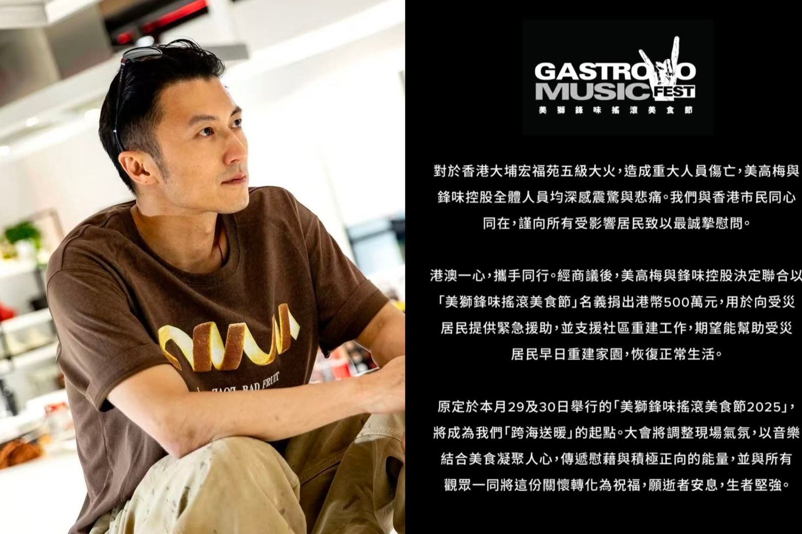 謝霆鋒出手了！率先捐2000萬助香港大火災民重建家園