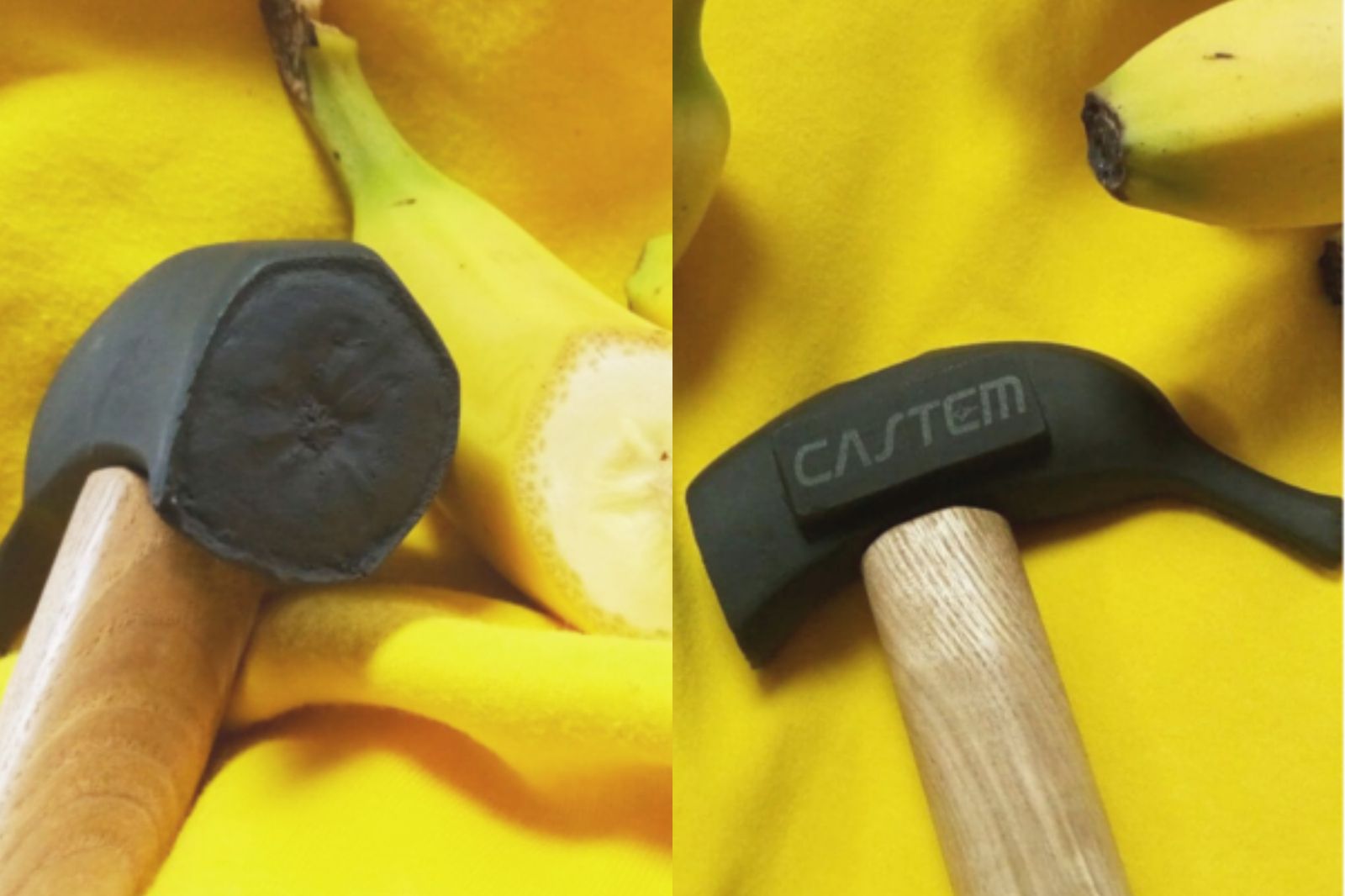鋼鐵香蕉最早為有把手的香蕉槌。圖／翻攝自X@IRON_IKEDA
