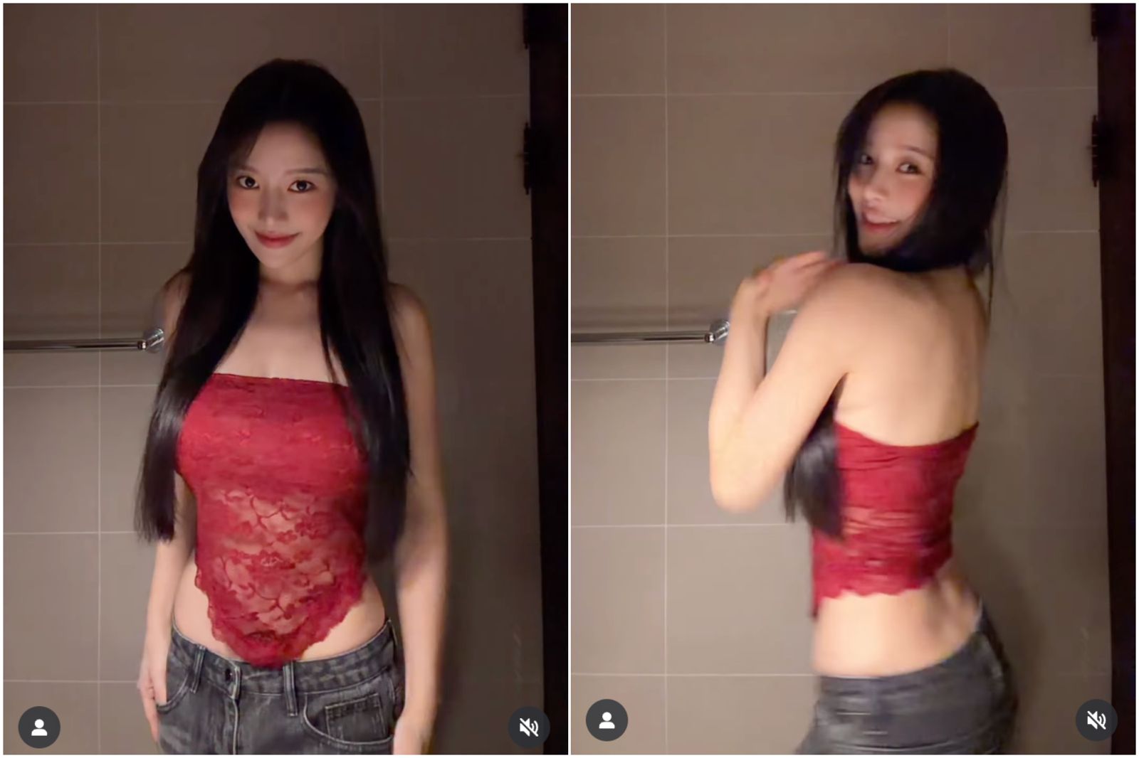 「北一女神」蔡瑞雪浴室紅蕾絲內衣誘惑 15秒香豔辣片外流!一動作滑出雪乳