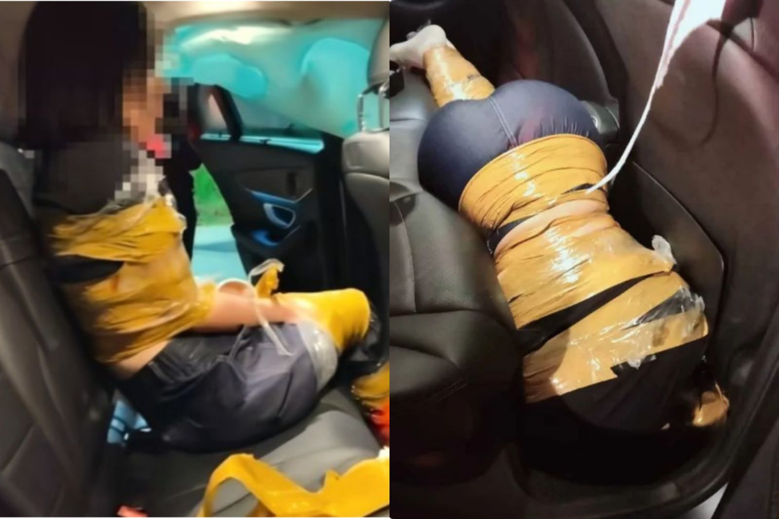 賓士女網路約看房！遭綑綁膠帶、剪刀抵身塞後座搶劫　車頭也被撞爛　
