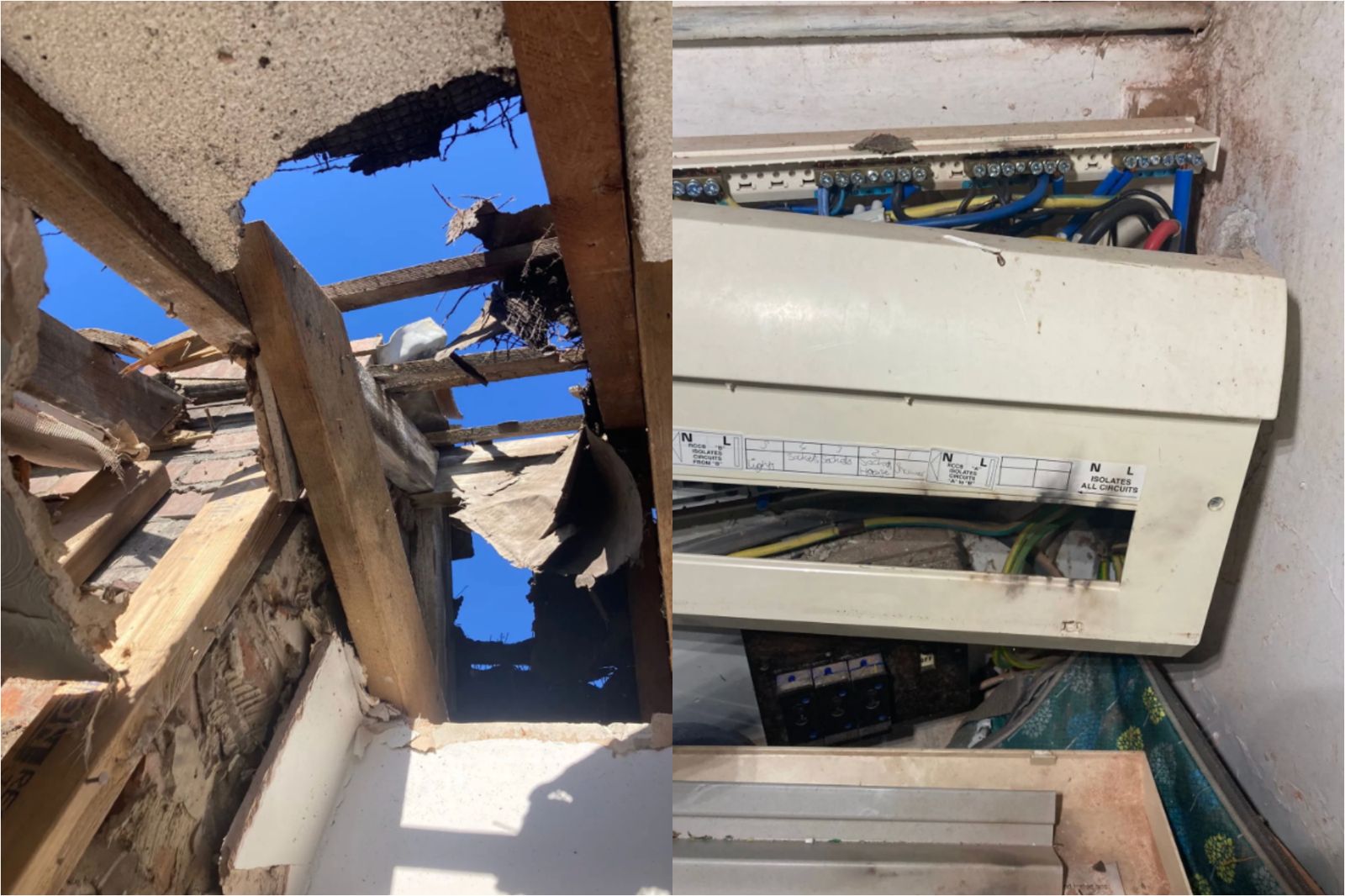 一道雷電炸出3公尺大洞！孕婦帶2幼童死裡逃生...驚悚畫面曝