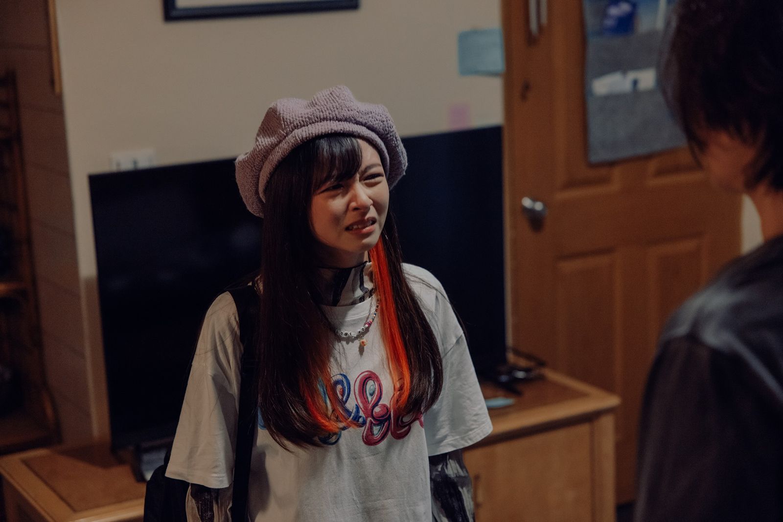 陳姸霏劇中對爸爸失望難過而大哭。Netflix提供