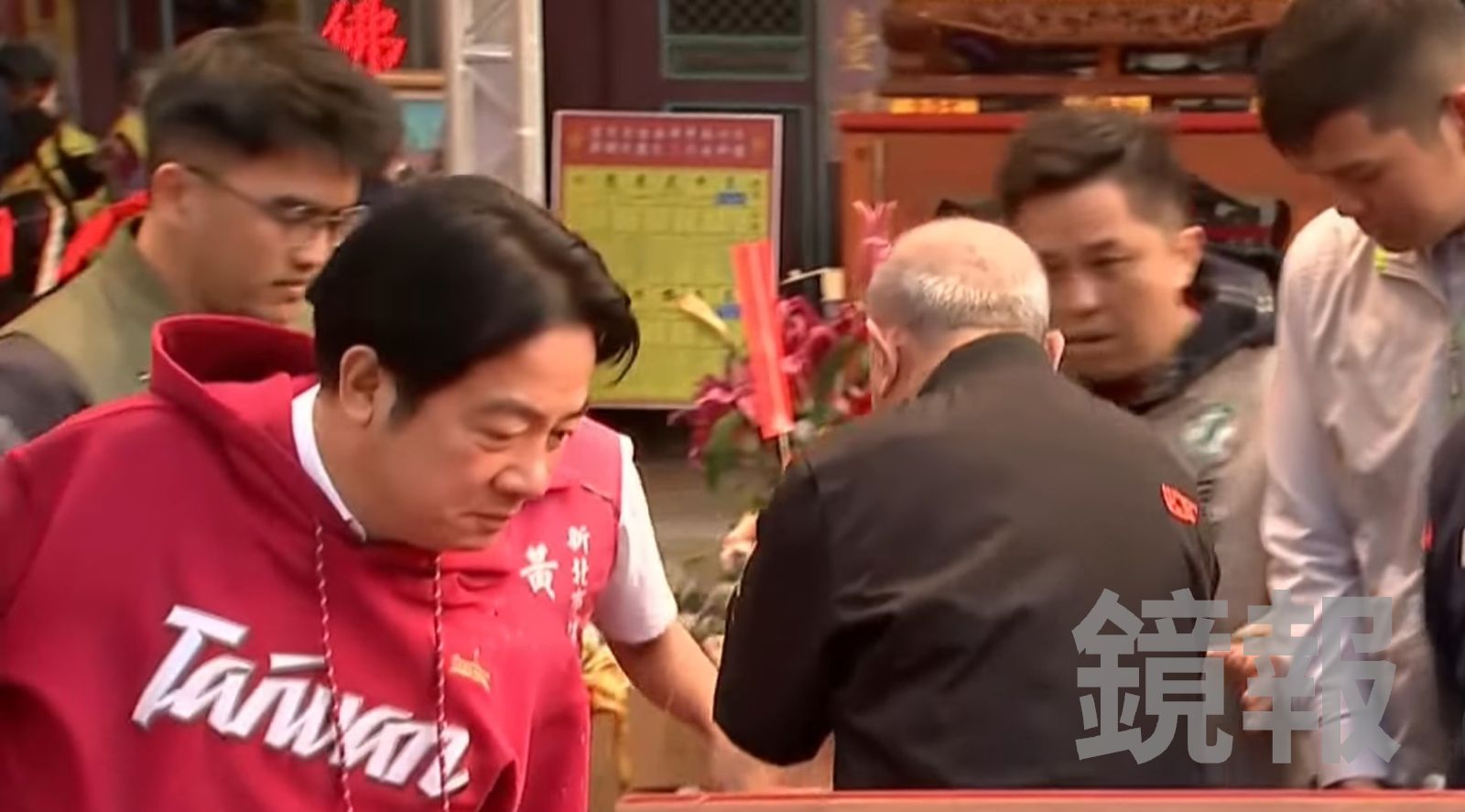 武廟主委林培火身體不適嘔吐，波及總統賴清德。翻攝畫面