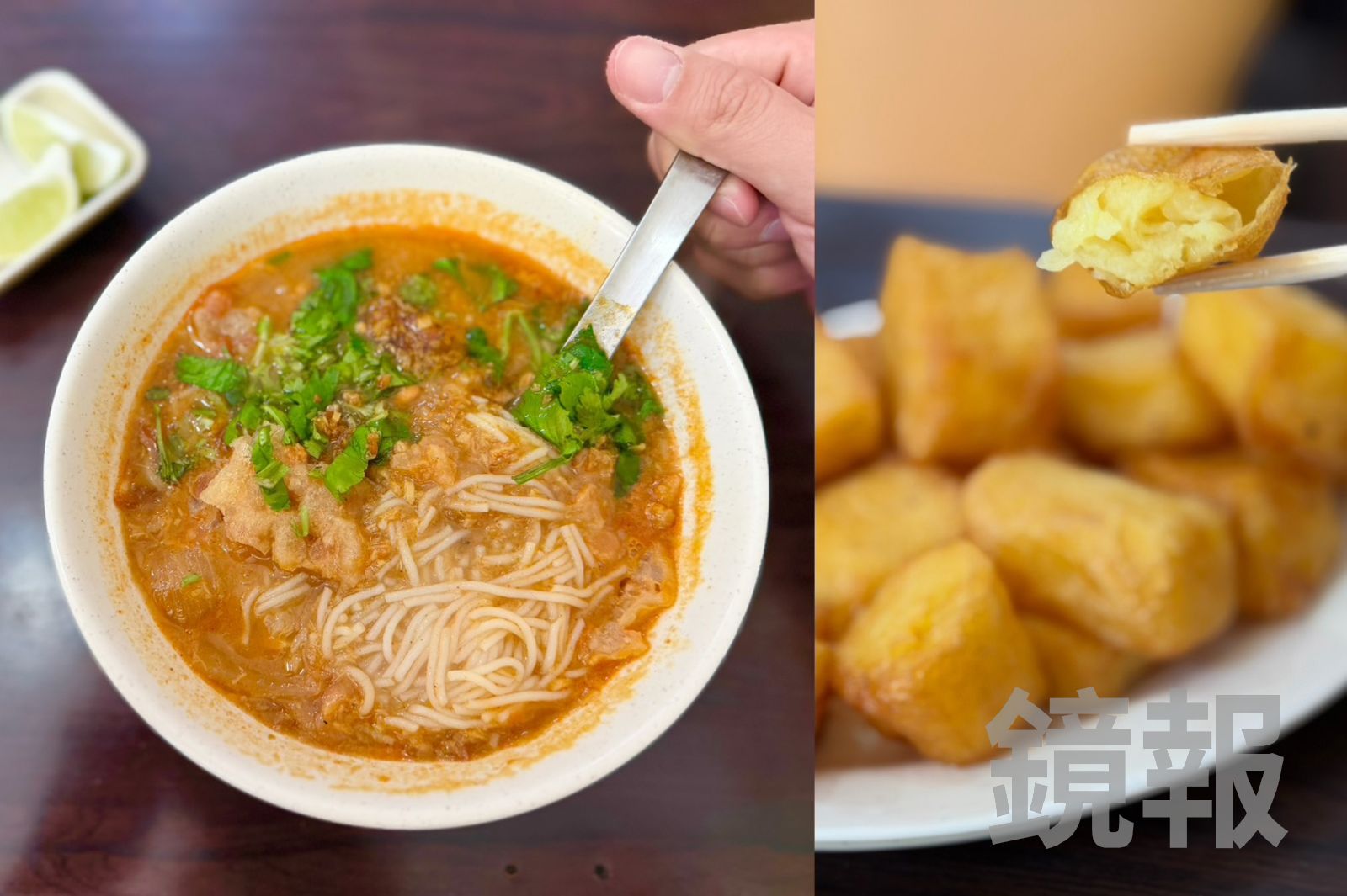 正男報食事/緬甸街魚湯麵冠軍「阿仙雲緬美食」!酥脆炸豆粉沾醬更開胃