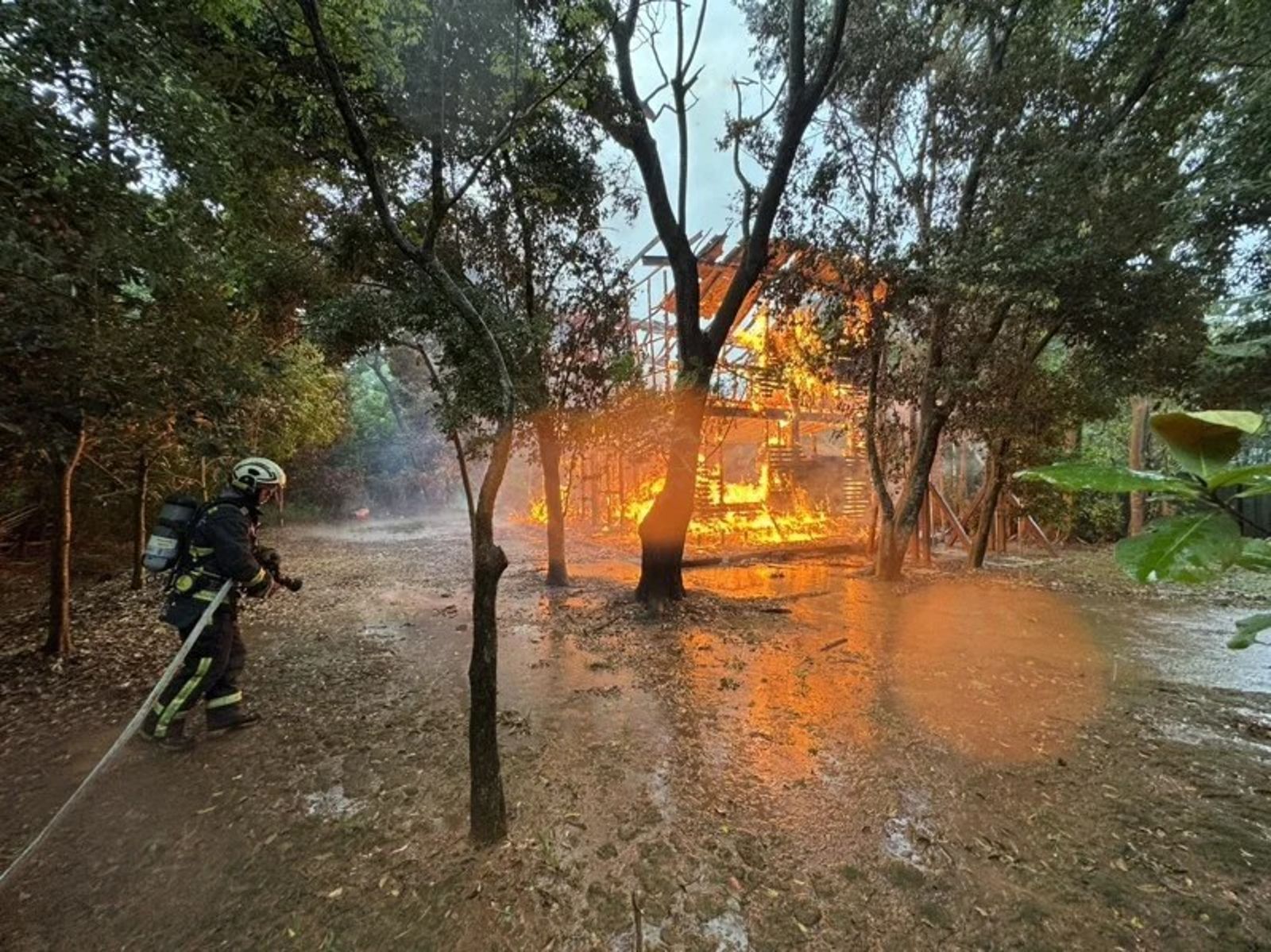 擁2500坪森林校地幼兒園發生火警　兒童遊戲室付之一炬疑遭雷擊