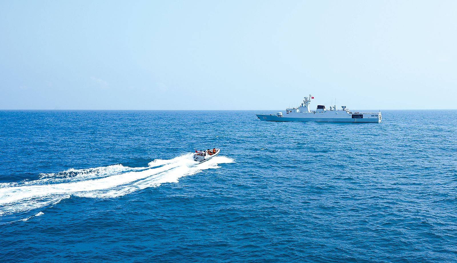 中國南部戰區海軍某支隊進行訓練。圖片取自中國國防部官網