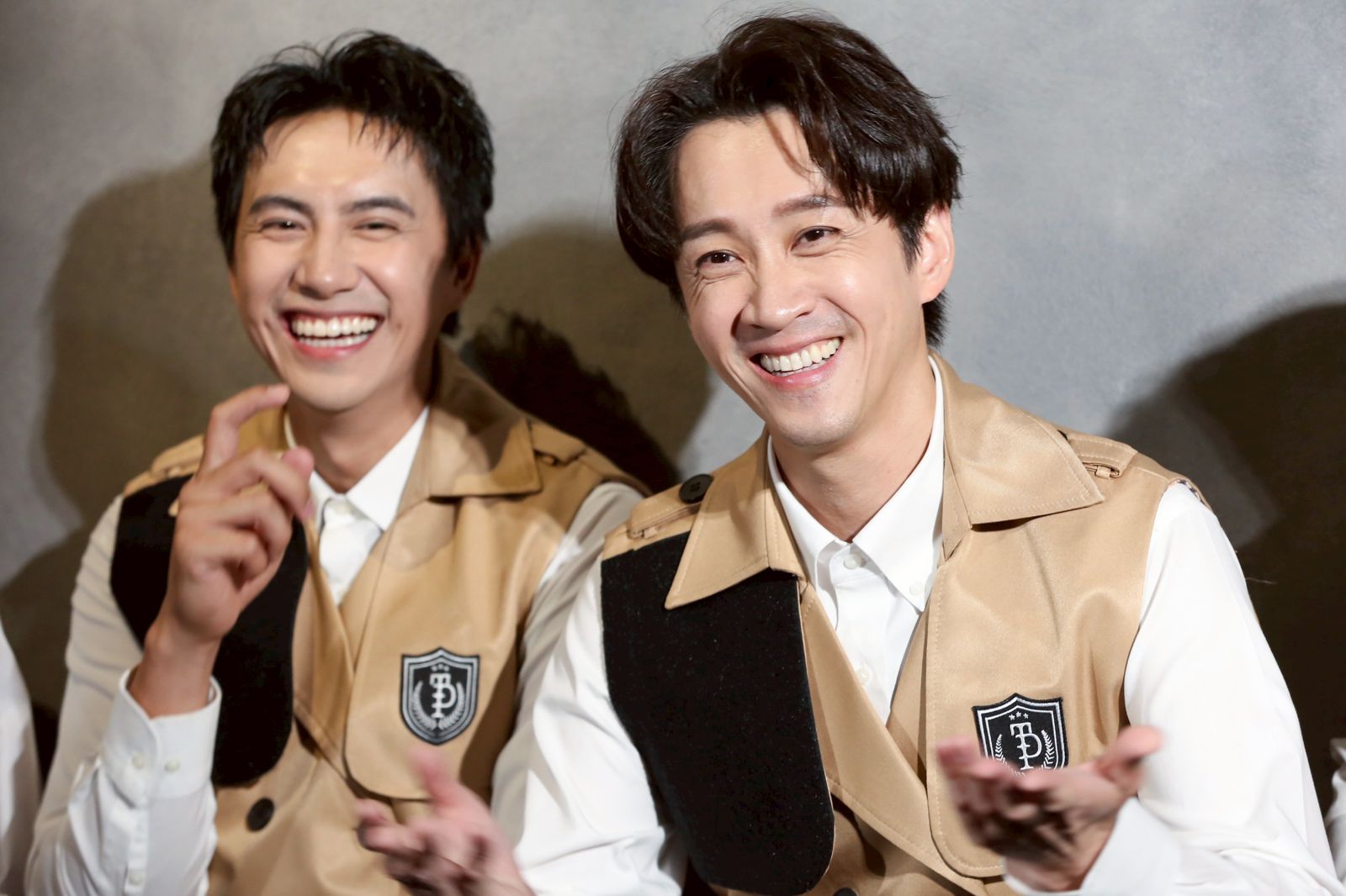 陳漢典(右)出席活動,心情看起來很好。李鍾泉攝