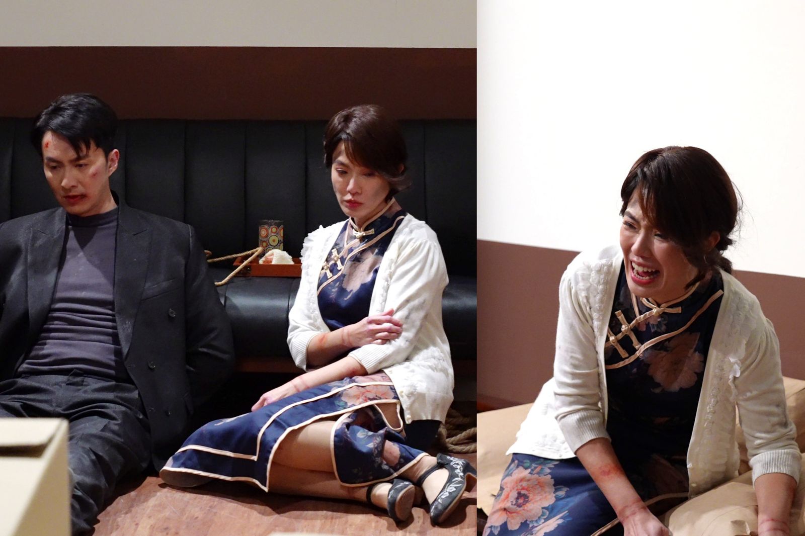 張雁名（左）和黃瑄（右）劇中落入圈套被綁架。台視提供