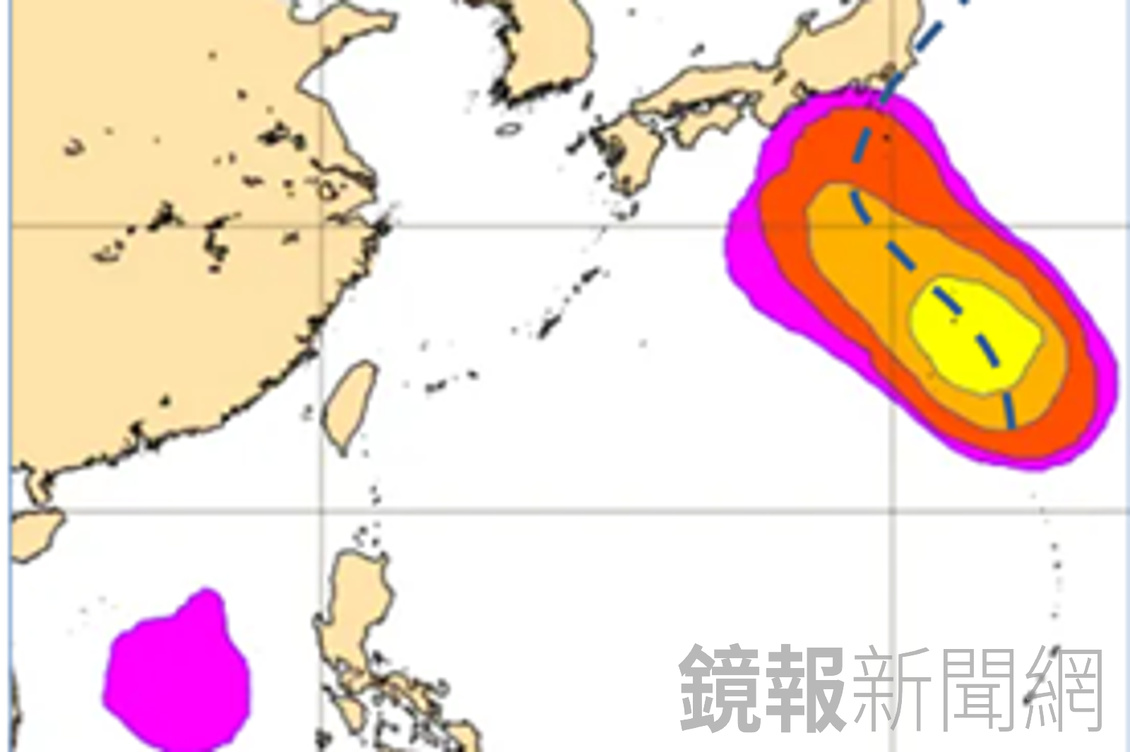 24日20時機率模擬圖顯示，關島北方海面的「熱帶擾動」逐漸發展。圖／財團法人氣象應用推廣基金會