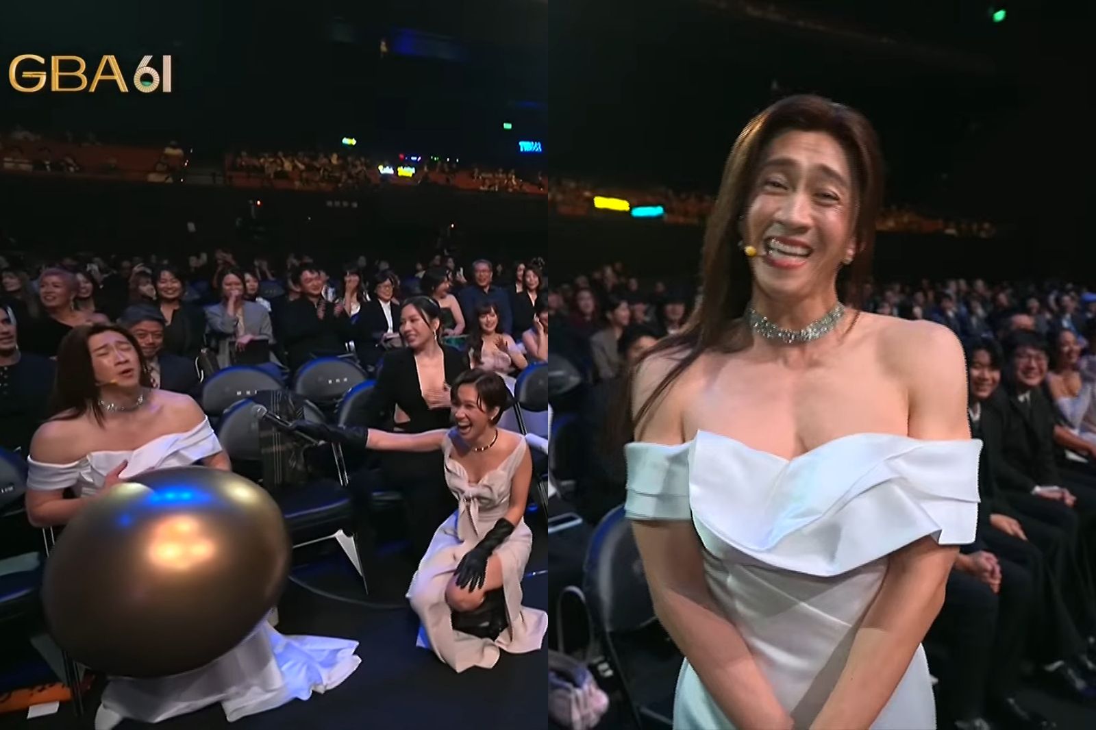 陳漢典跟主持人玩起「愛的爆爆」遊戲。圖/翻攝自金鐘獎golden_bell_awards YouTube