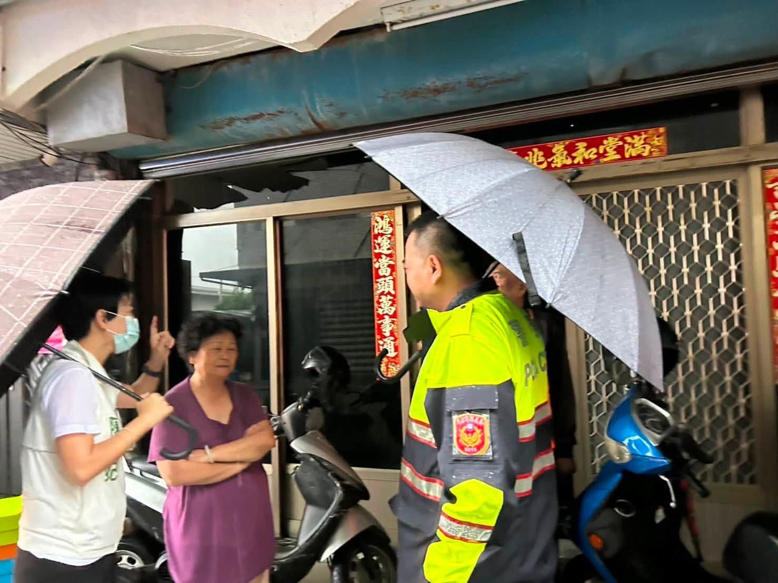 受災戶雖暫時沒有搬遷入住需求,區公所已規劃普法道濟寺及里活動中心,可以安排休息暫住、提供餐食。翻攝fb陳亭妃